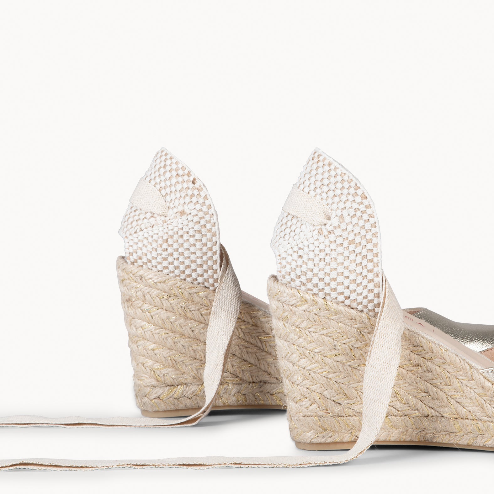 LÉONOR - Espadrilles à talon avec laçage OR