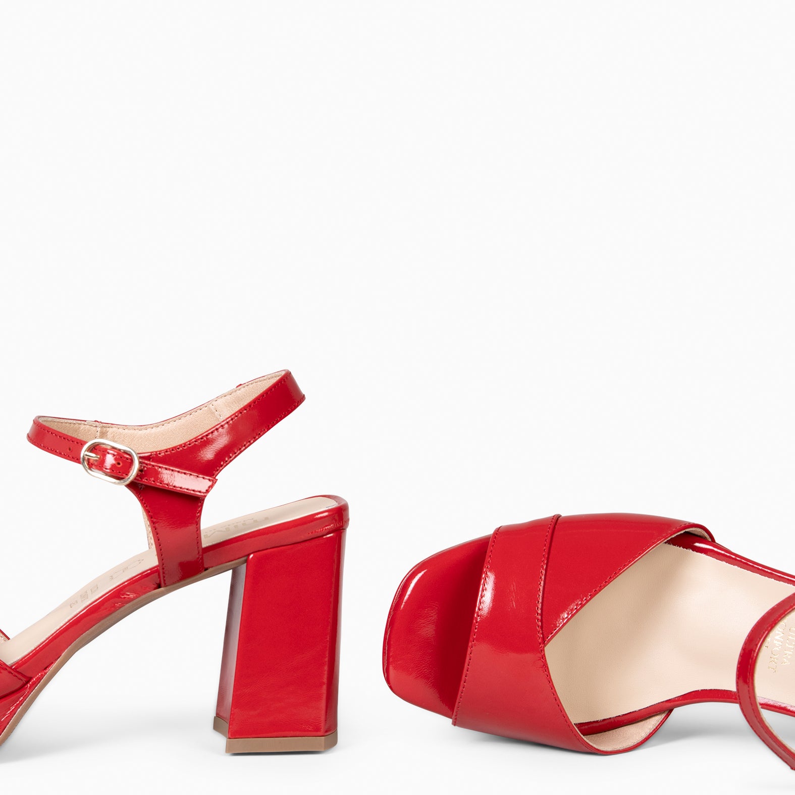 MICHELLE - ZAPATOS DE DE MUJER DE TACÓN ANCHO ROJO - miMaO ®