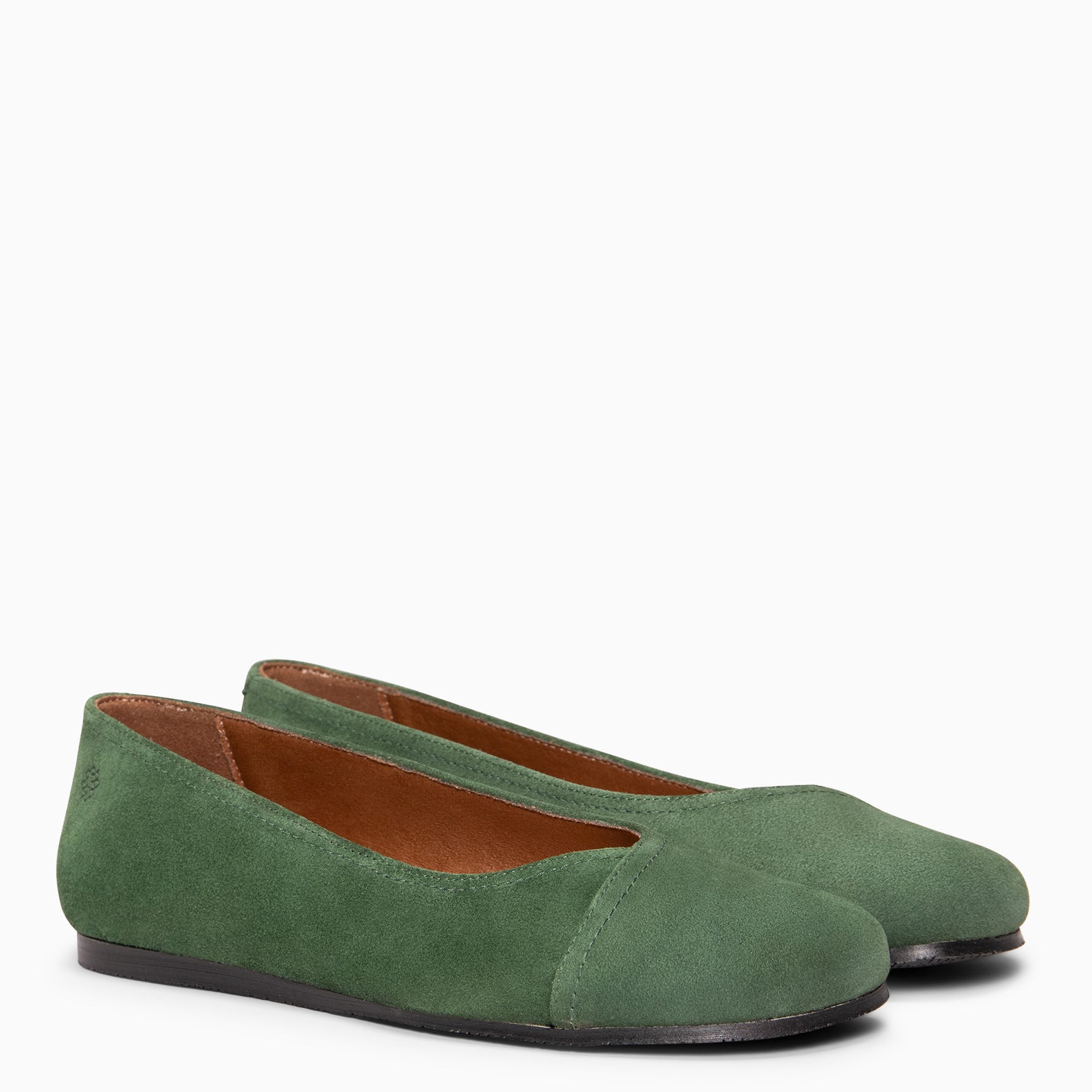PLUMA - Bailarina baresoft de serraje en VERDE - miMaO ®