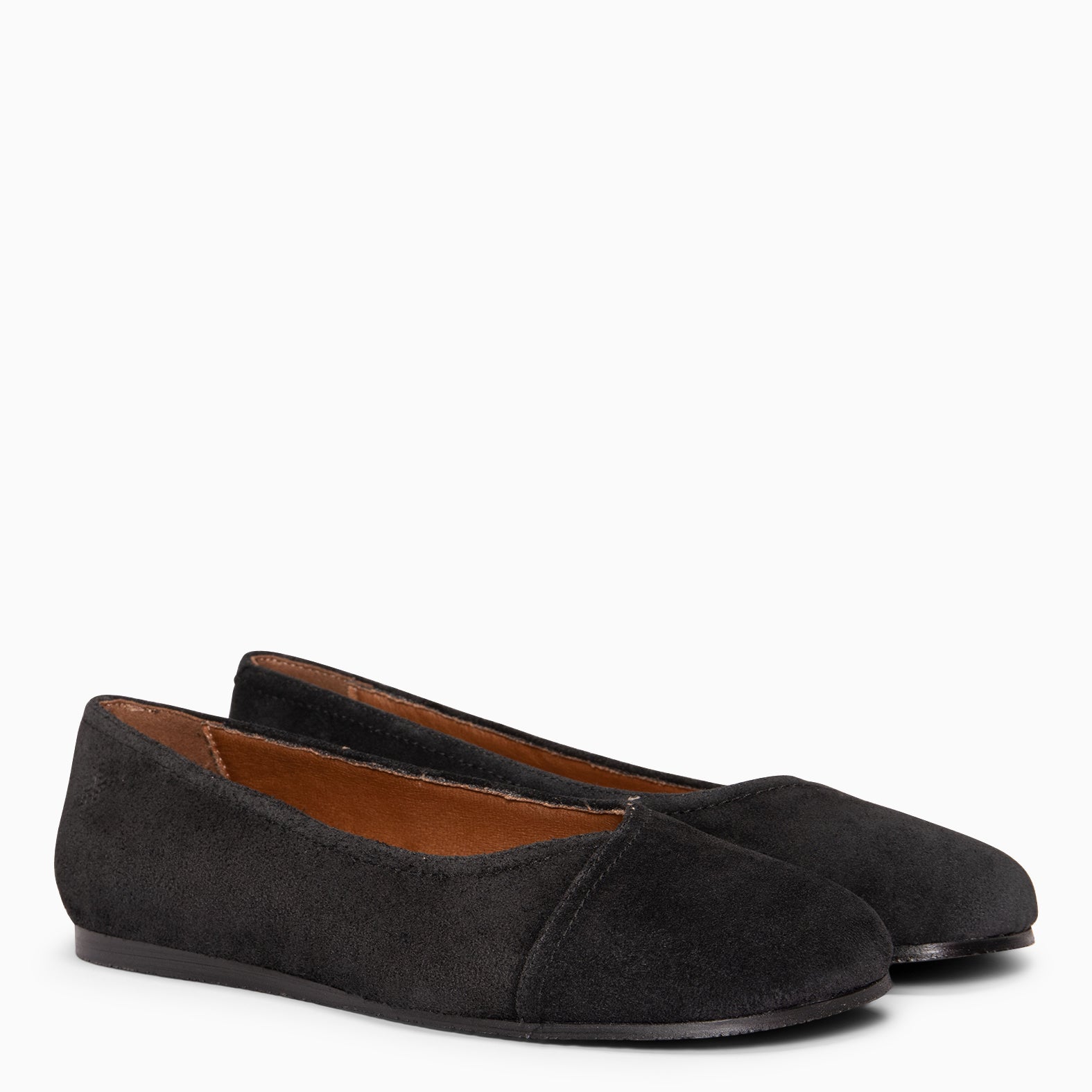 PLUMA - Bailarina baresoft de serraje en NEGRO - miMaO ®