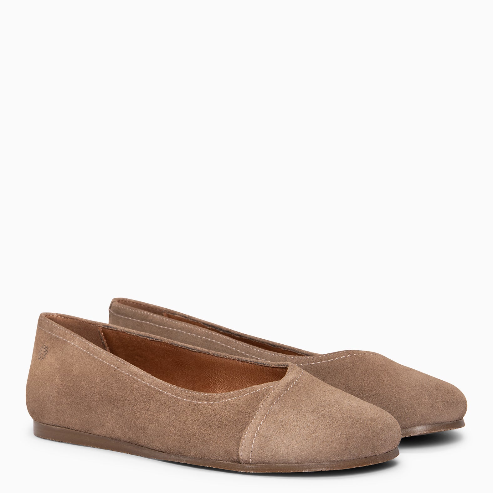 PLUMA - Bailarina baresoft de serraje en TAUPE - miMaO ®