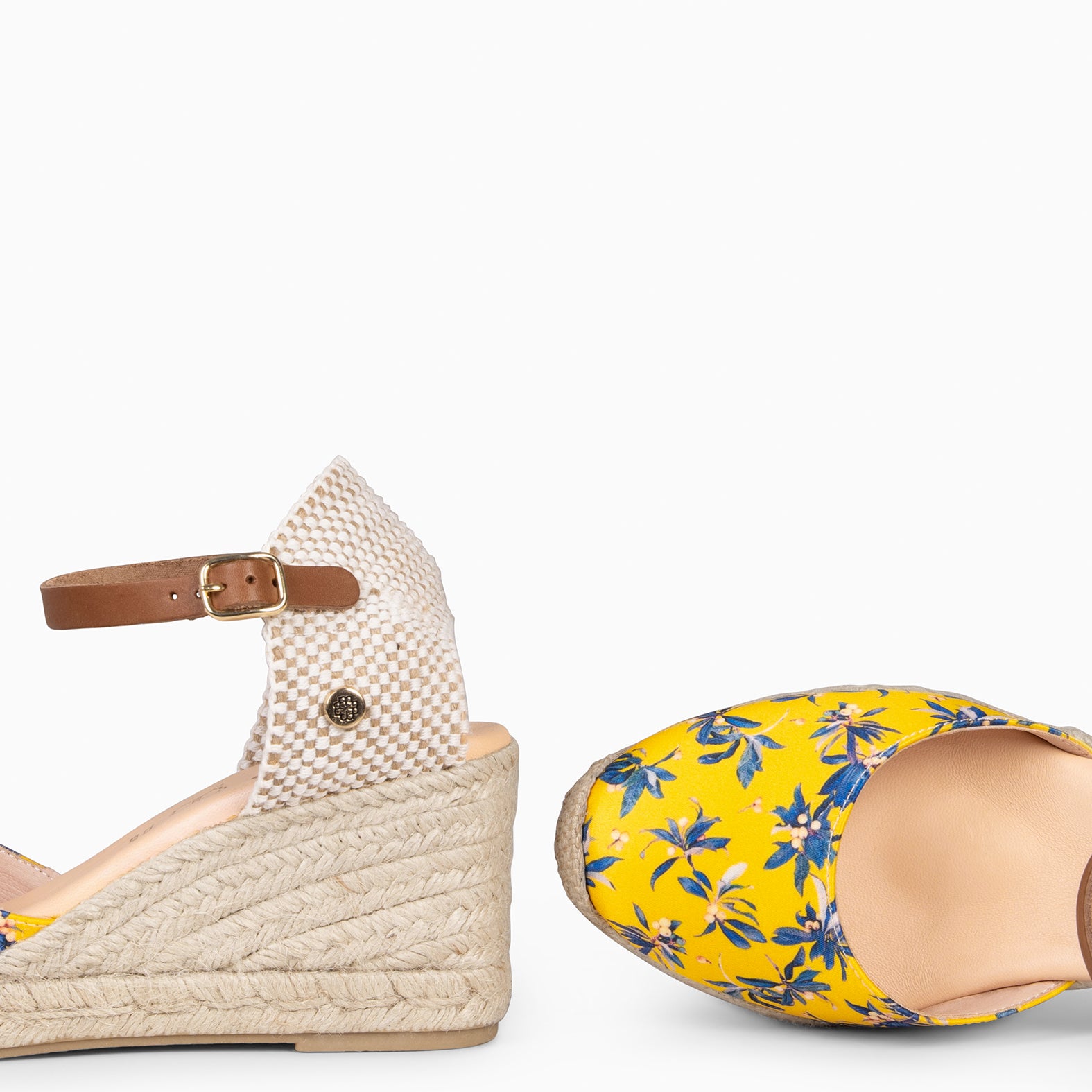 JAMAICA - Cuñas de esparto conn estampado de flores AMARILLO - miMaO ®
