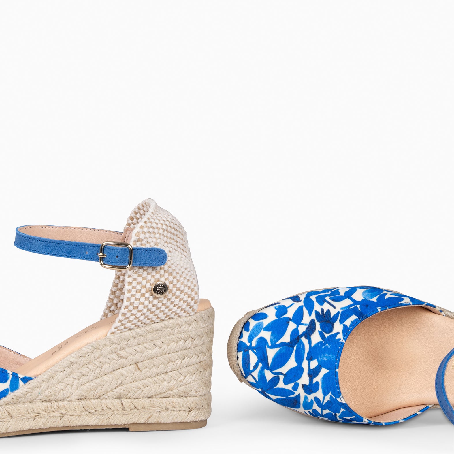 JAMAICA - Cuñas de esparto con estampado de flores AZUL - miMaO ®