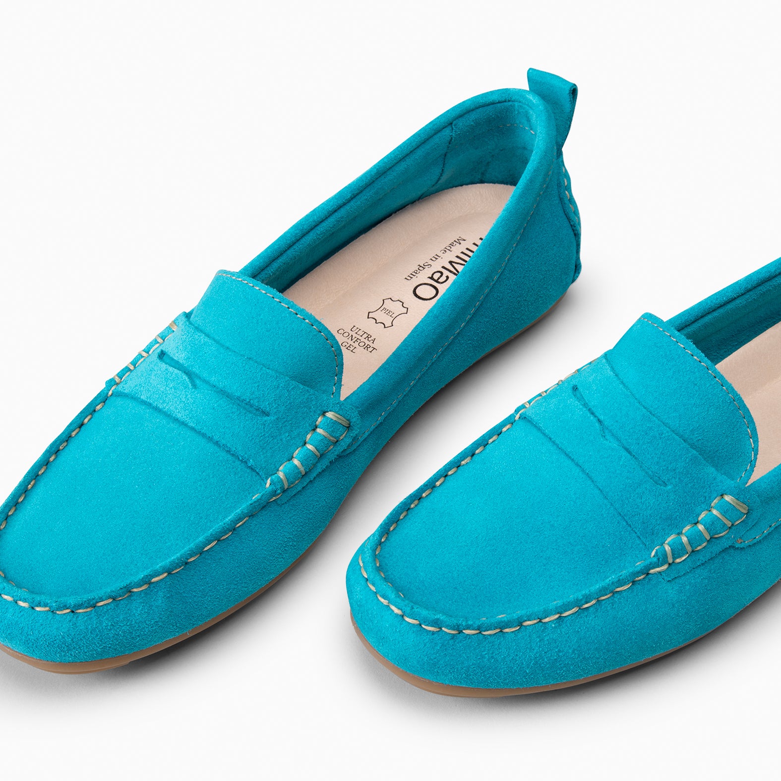 MONTEZ – Mocasín plano con plantilla extraíble TURQUESA - miMaO ®