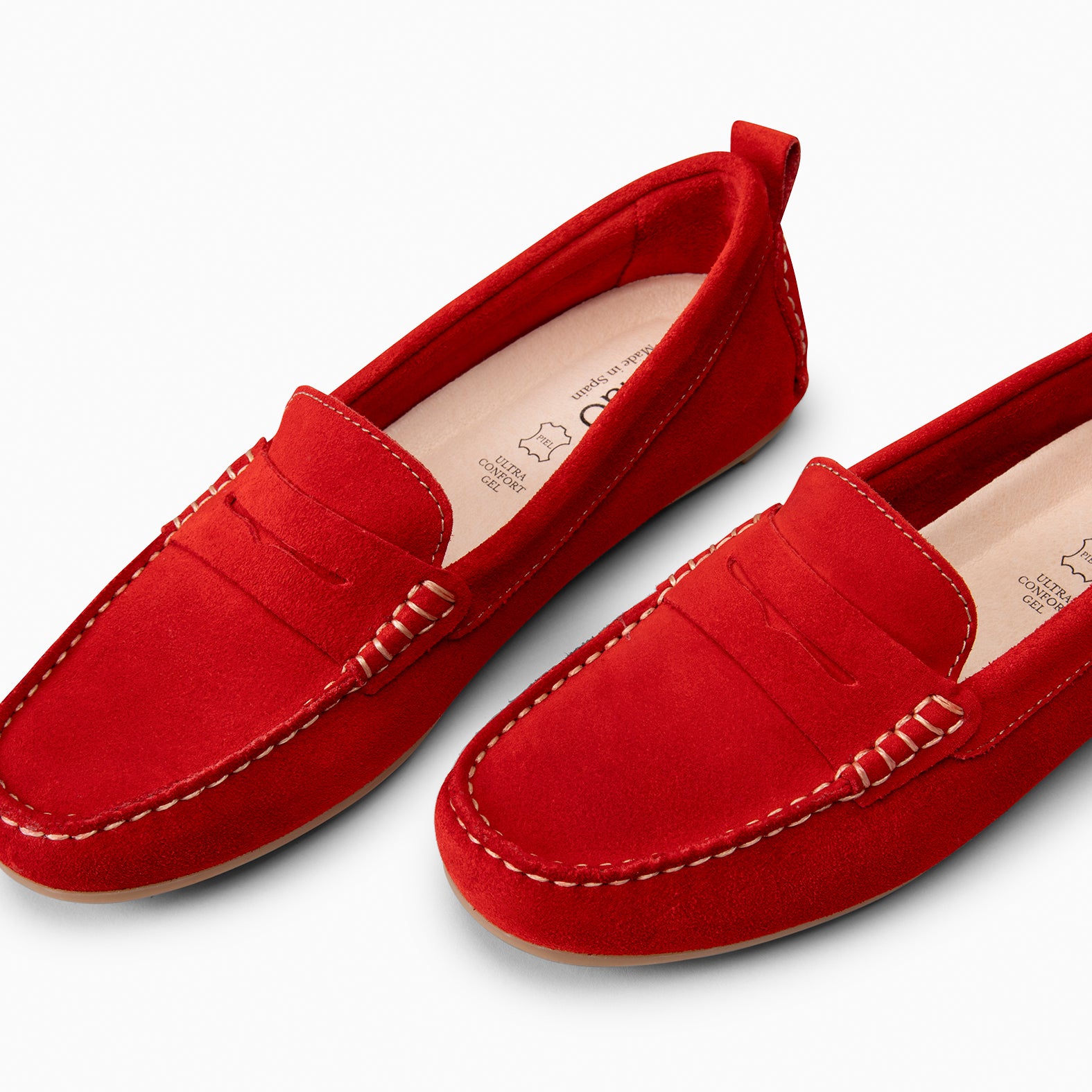 MONTEZ – Mocasín plano con plantilla extraíble ROJO - miMaO ®