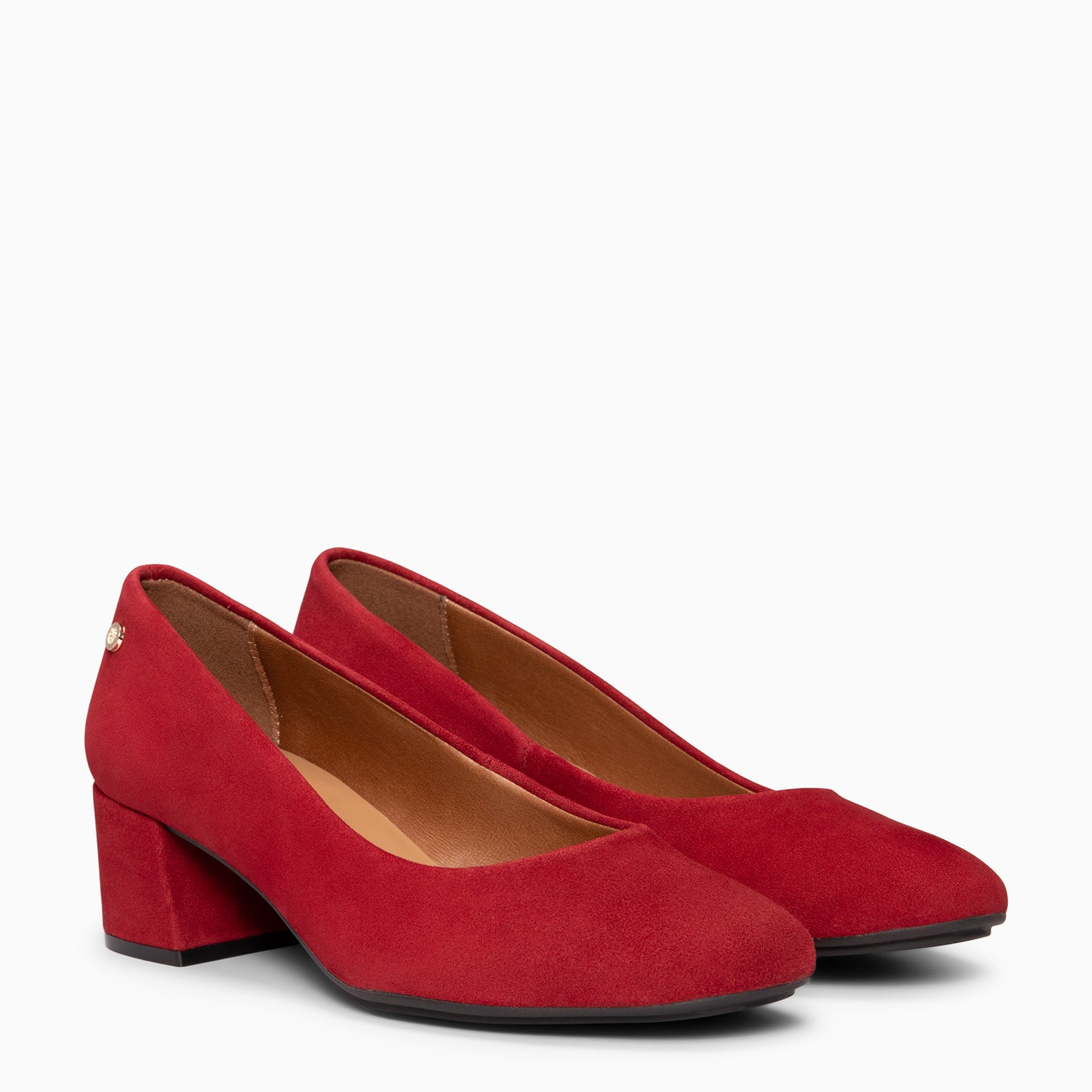 URBAN REDONDO - Zapatos de tacón bajo de ante en GRANATE