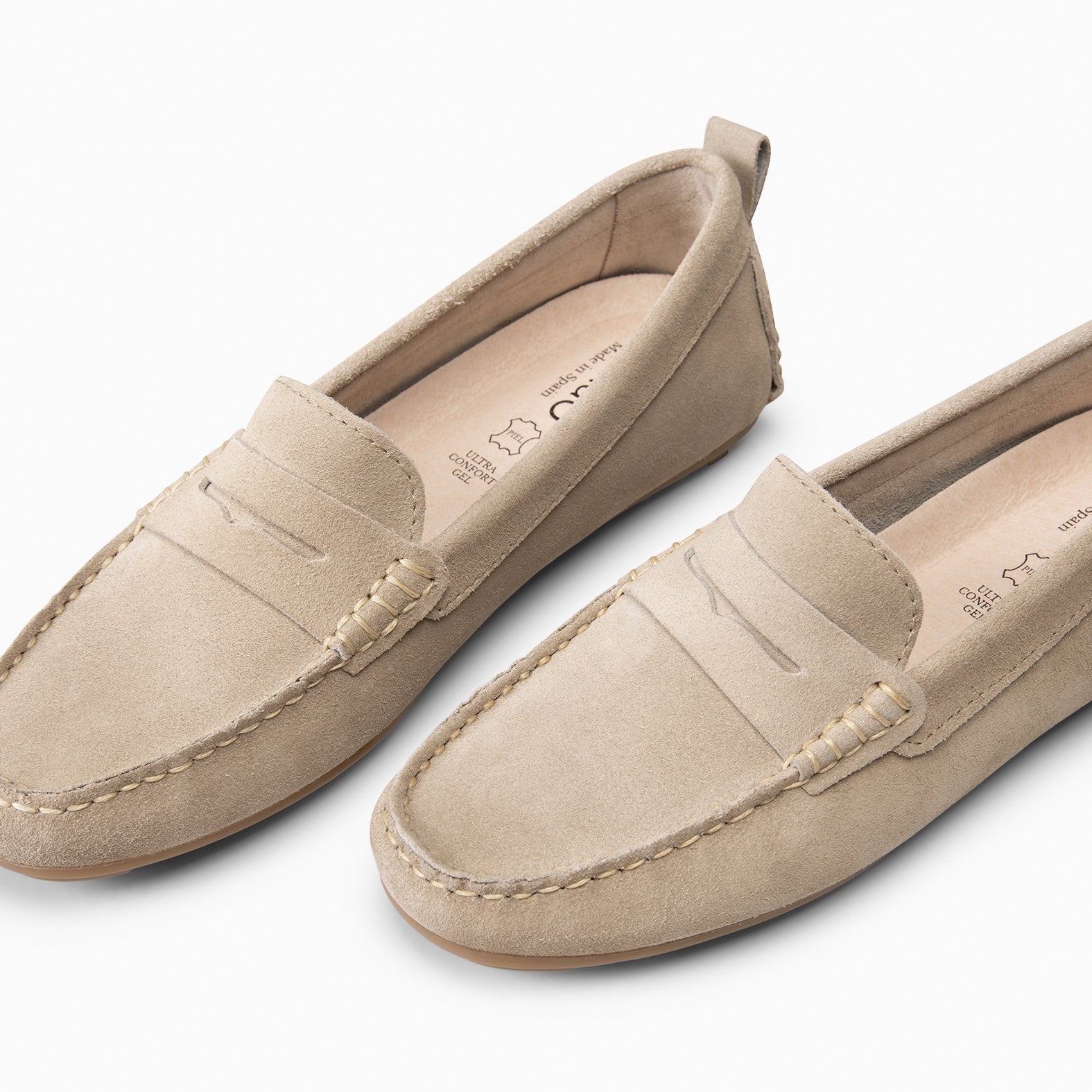 MONTEZ – Mocasín plano con plantilla extraíble BEIGE - miMaO ®
