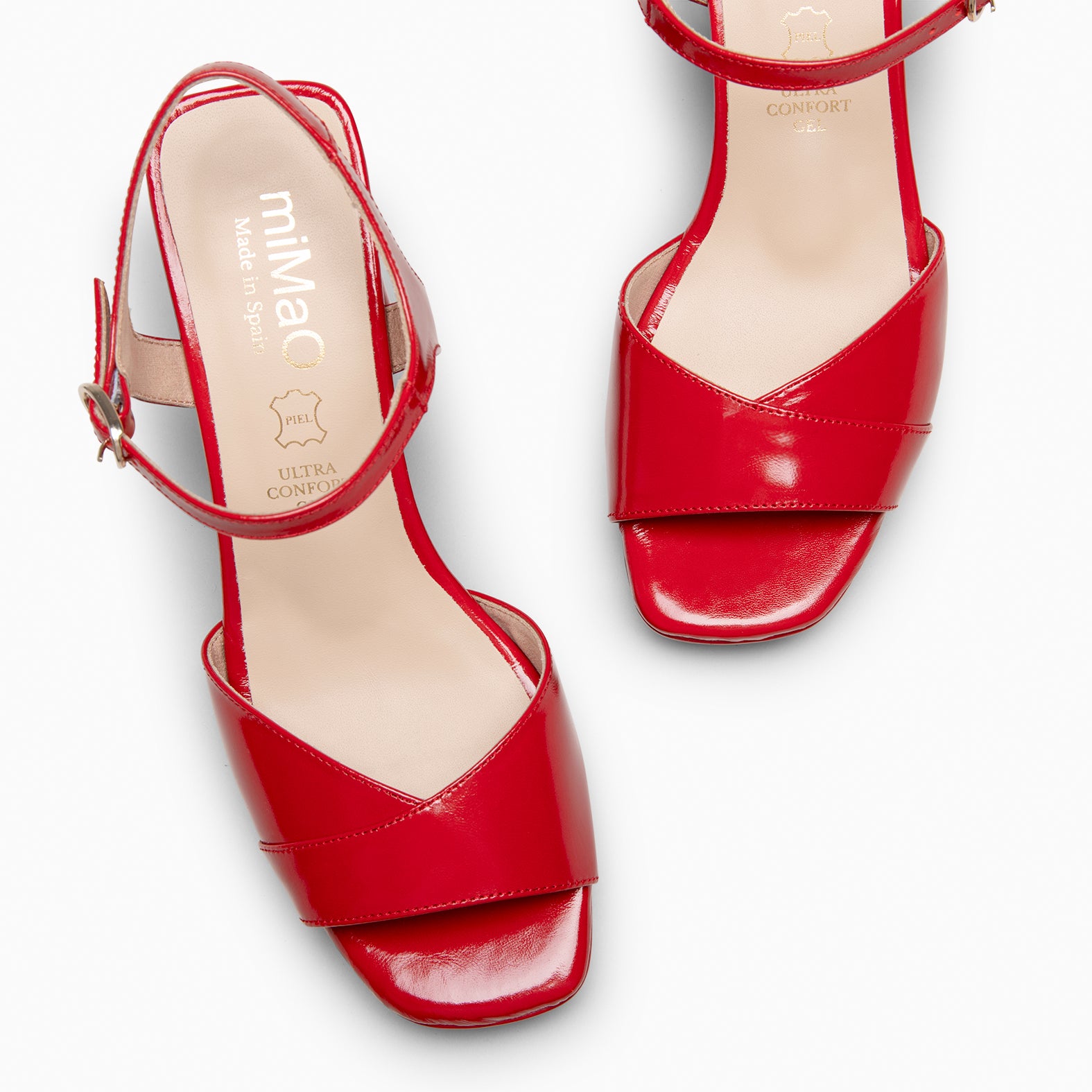 MICHELLE - ZAPATOS DE DE MUJER DE TACÓN ANCHO ROJO - miMaO ®