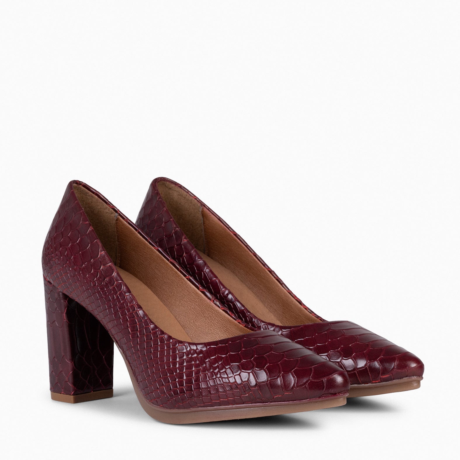 SAUVAGE - Salones de piel textura serpiente GRANATE - miMaO ®