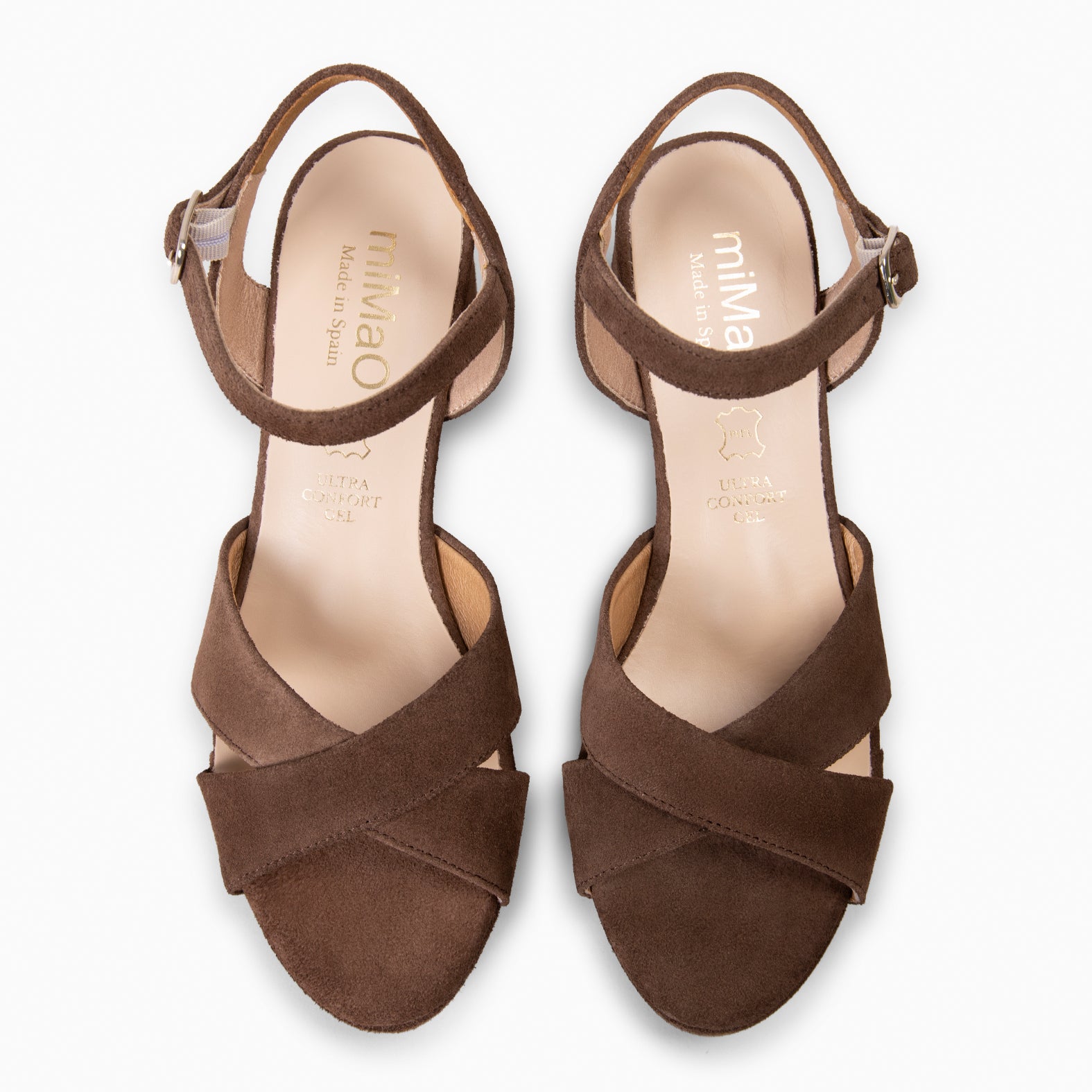 CERDEÑA - Sandalias de tacón ancho y plataforma MARRON