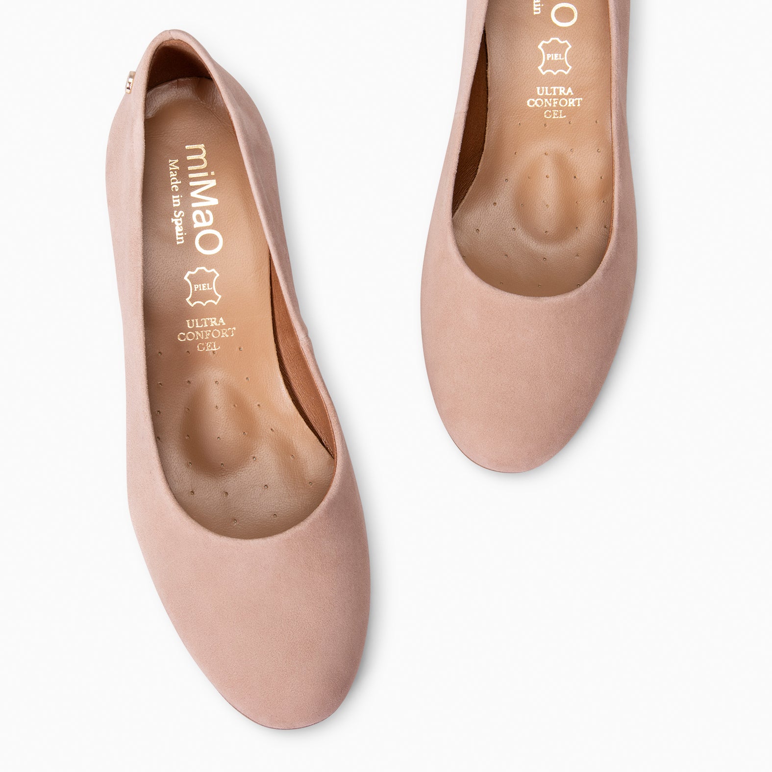 URBAN REDONDO - Zapatos de tacón bajo de ante en NUDE - miMaO ®