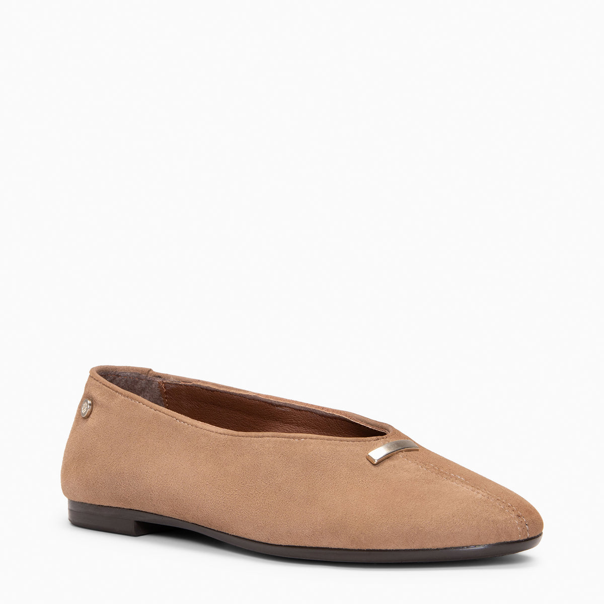 ASSIA - TAUPE Suede leather ballerina