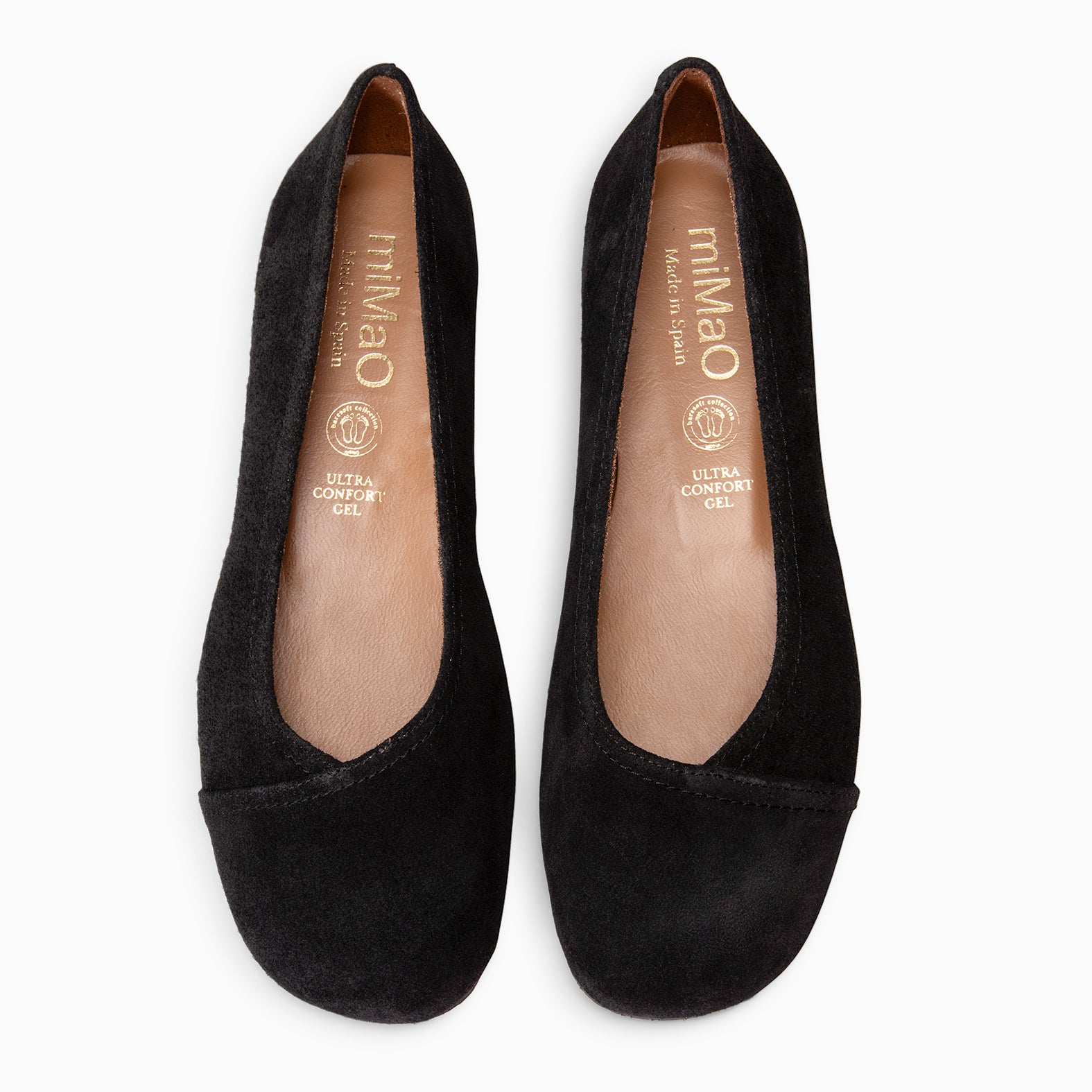 PLUMA - Bailarina baresoft de serraje en NEGRO - miMaO ®