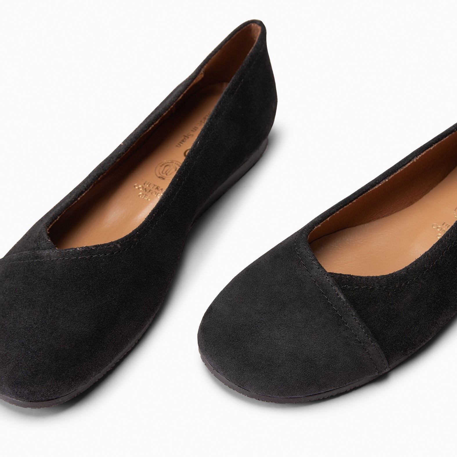 PLUMA - Bailarina baresoft de serraje en NEGRO - miMaO ®