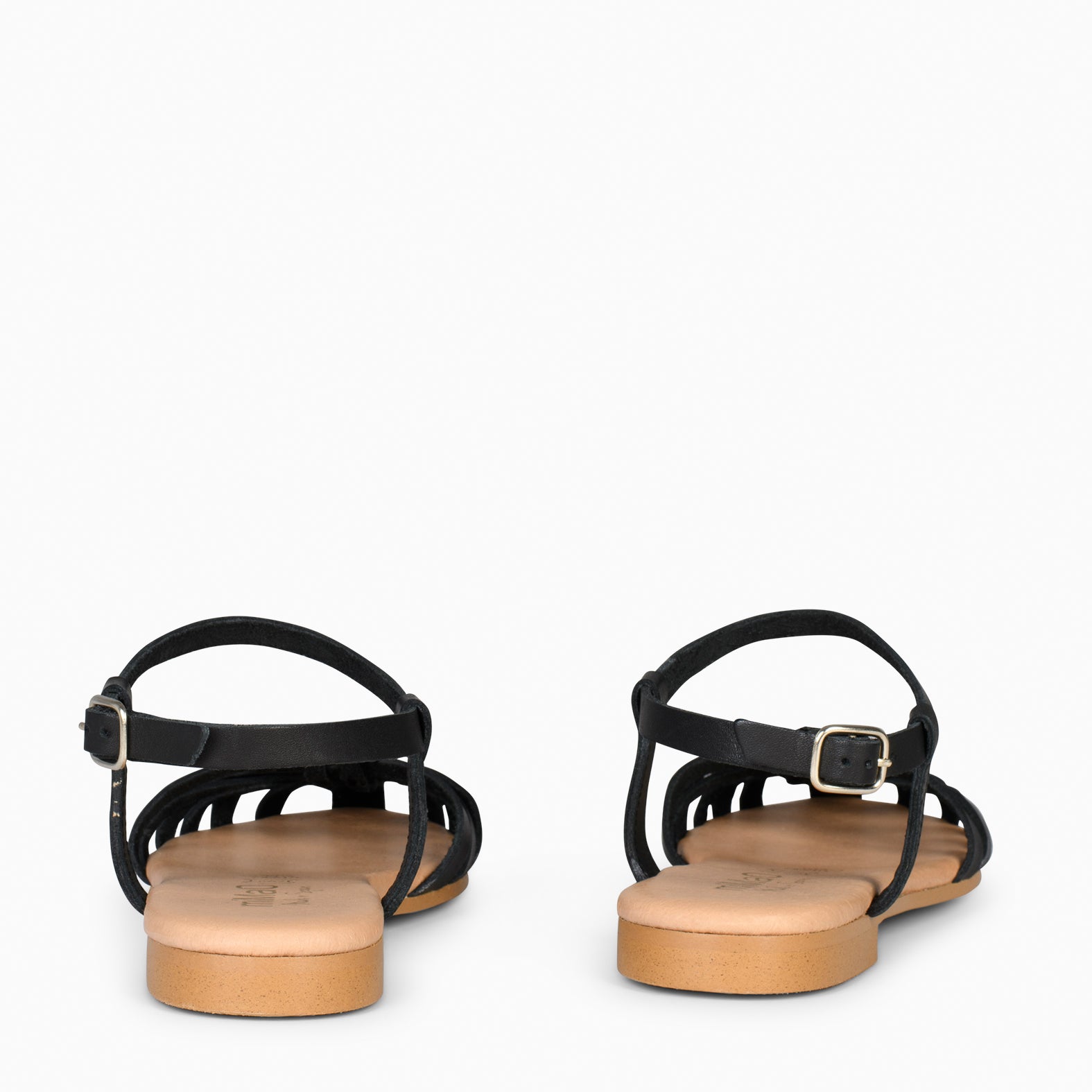 CANGREJERA – Sandalias planas trenzadas NEGRO