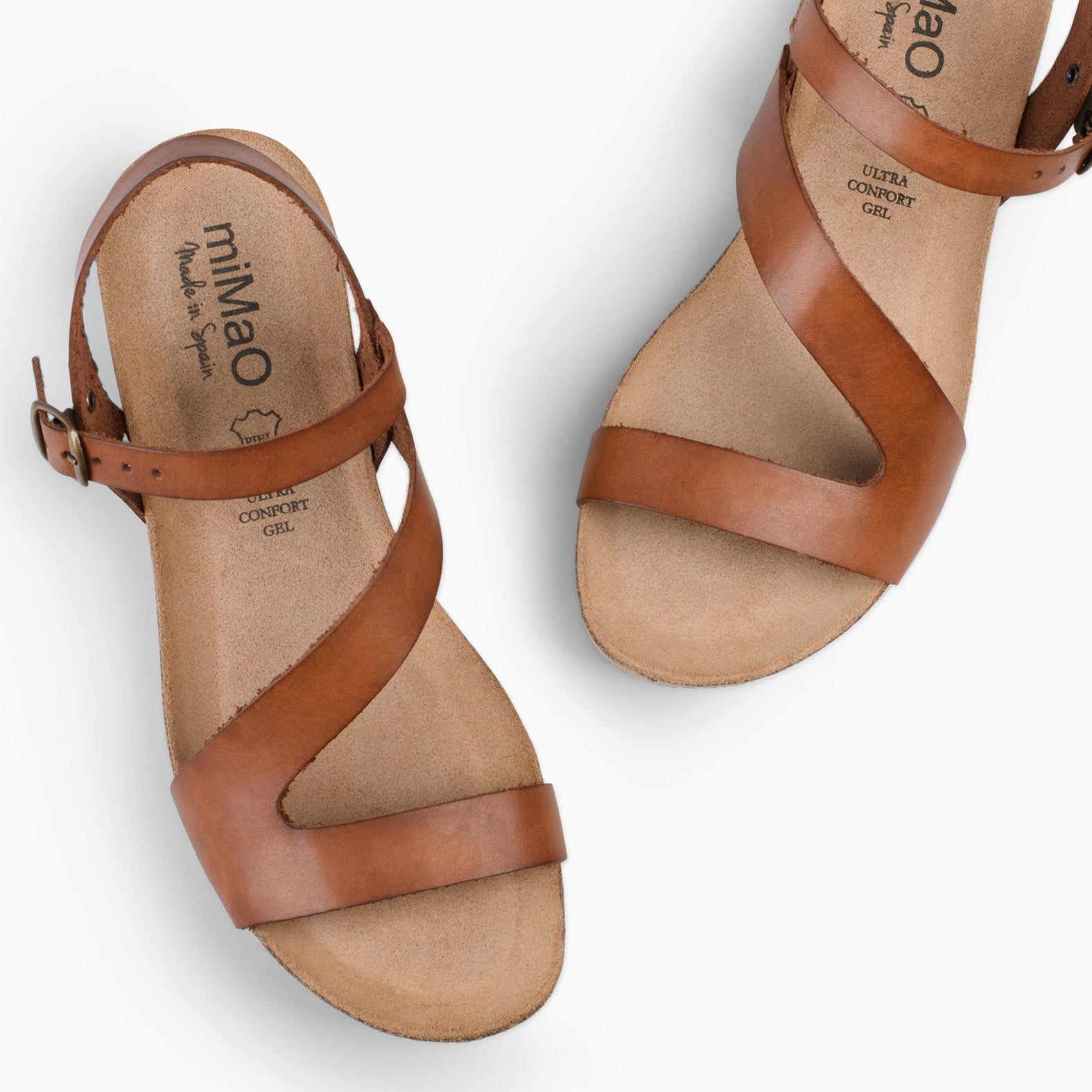 LIS - Sandalias BIO de piel de Vaquetilla CUERO