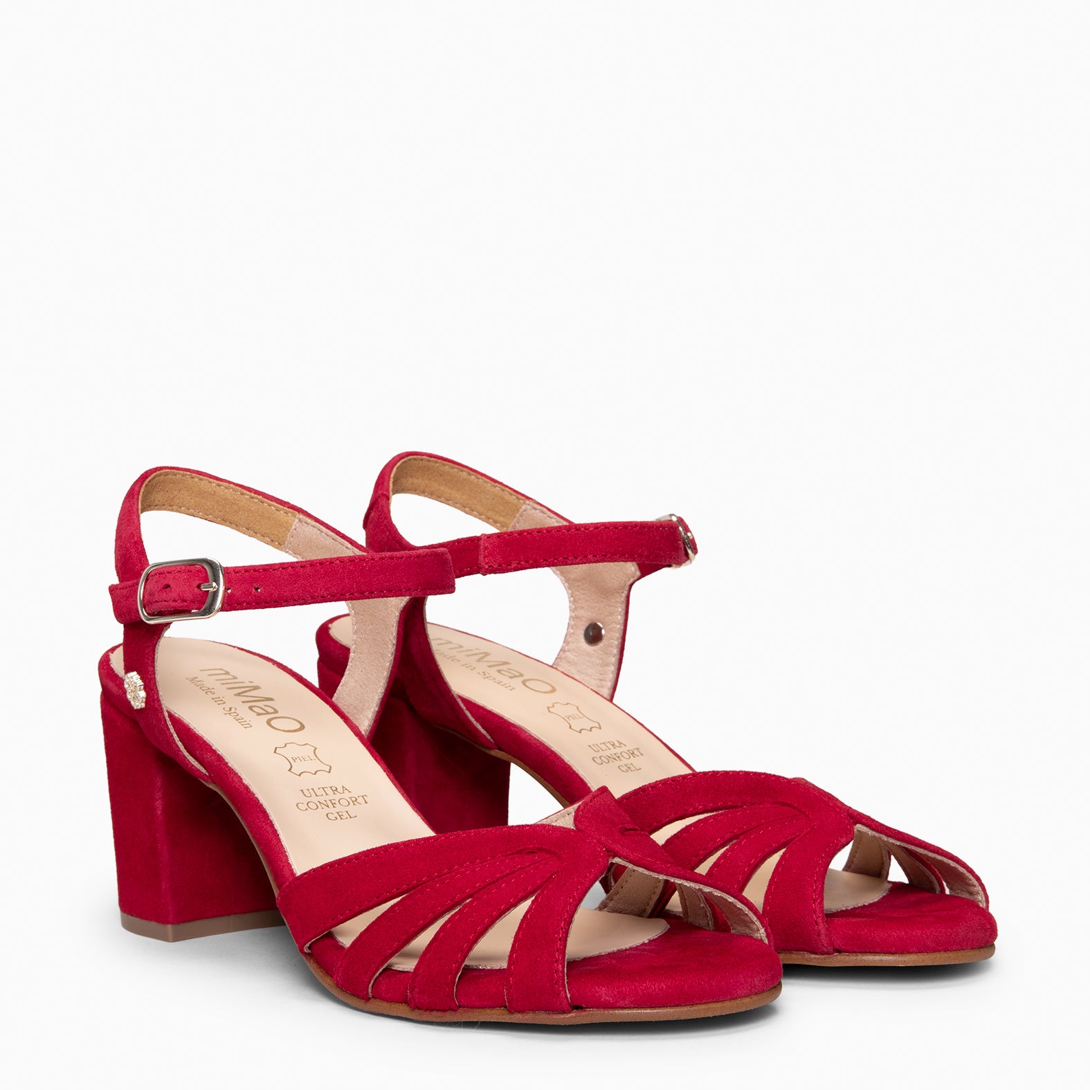 MUSA – Sandalias de Tacón ancho ROJO - miMaO ®