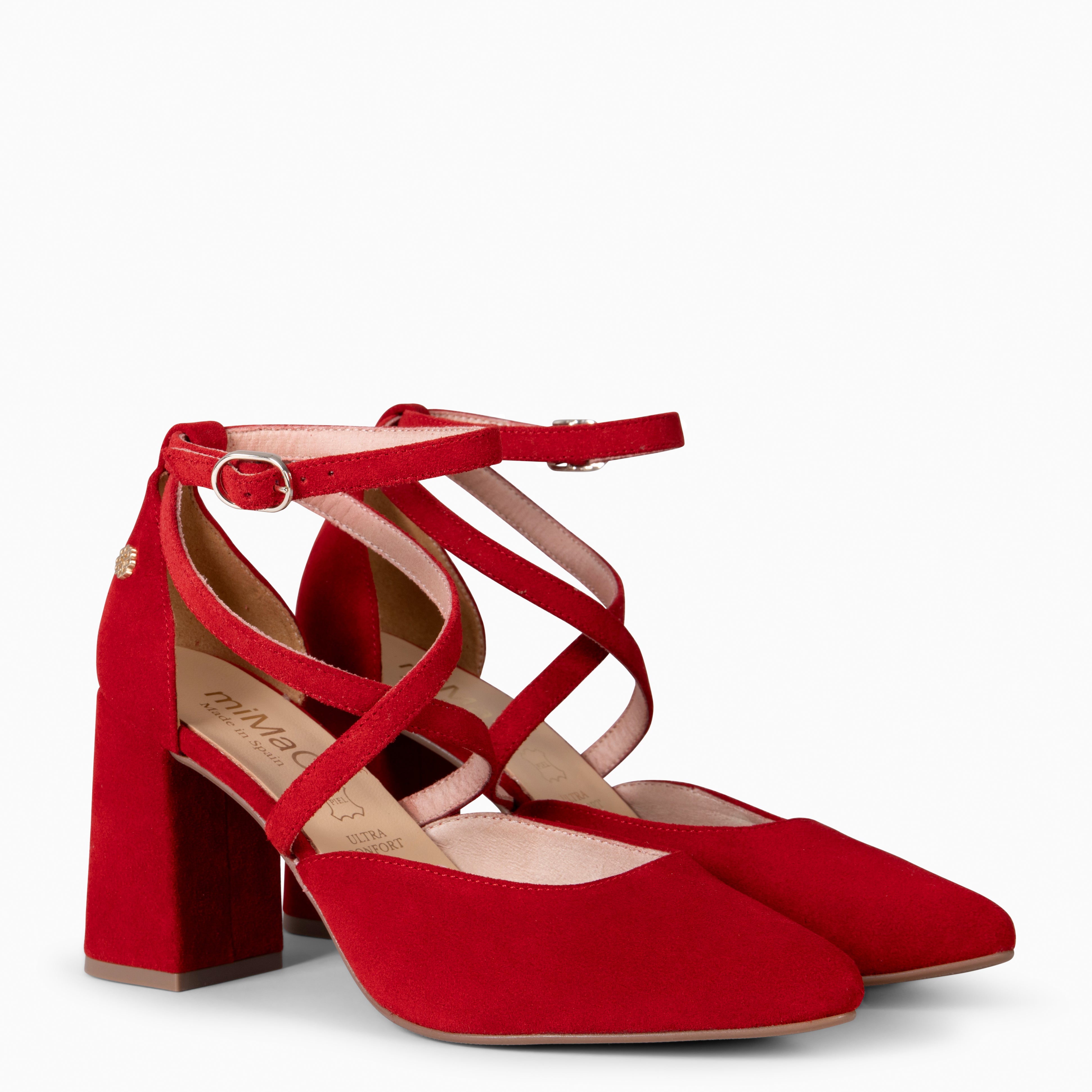 ARIEL - Zapato de tacón ancho ROJO - miMaO ®