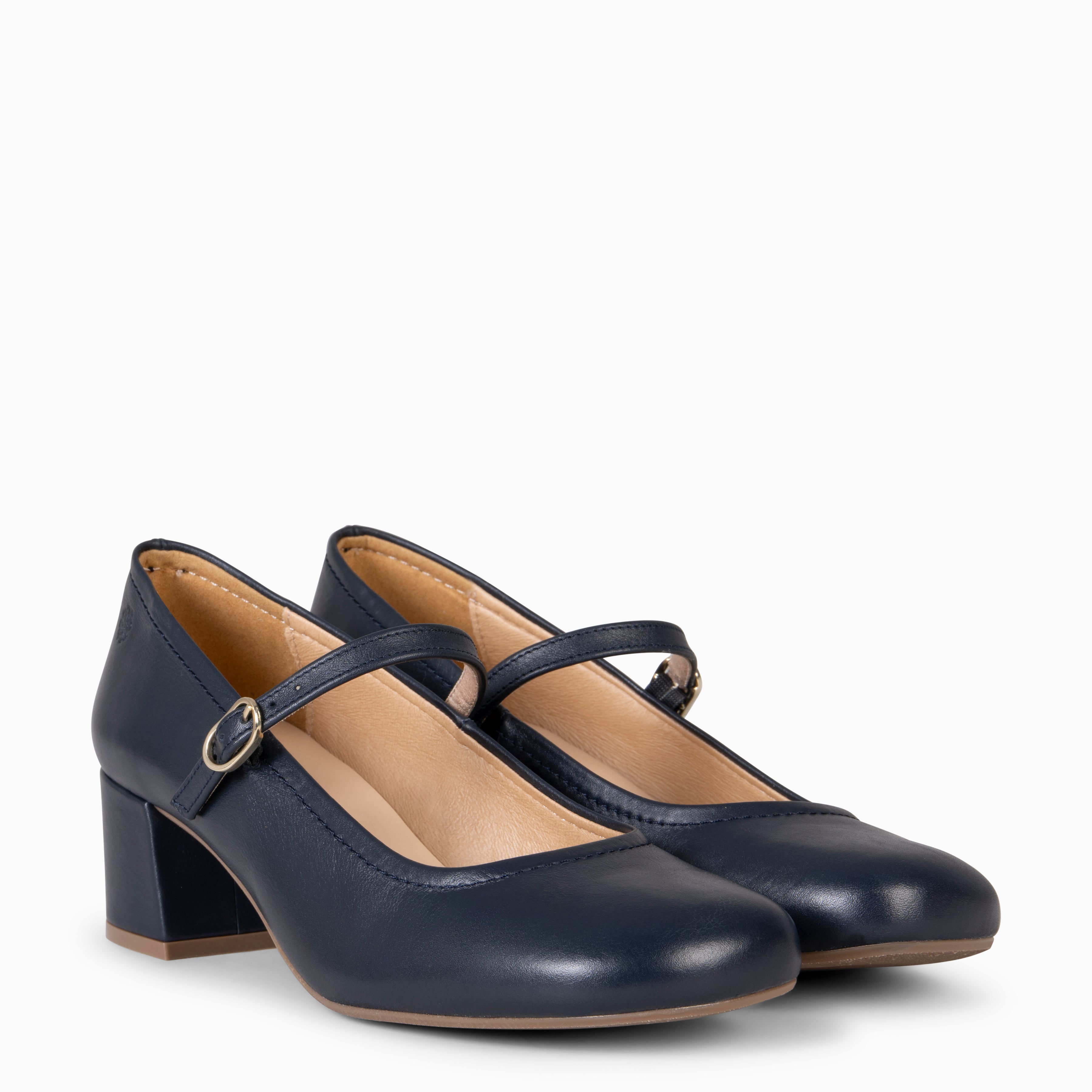 ROSALÍA - MERCEDITAS DE TACÓN ESTILO BARESOFT MARINO - miMaO ®
