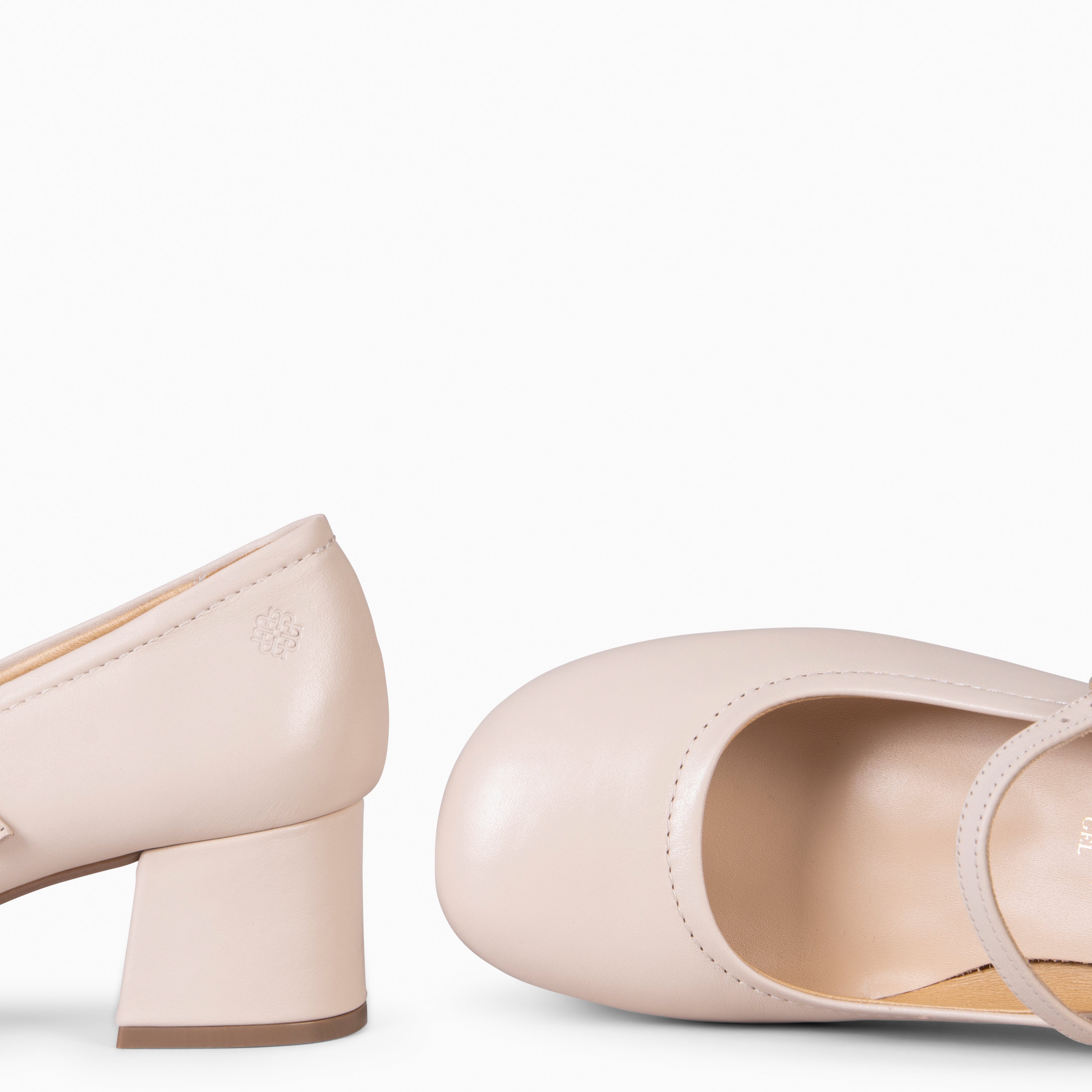 ROSALÍA - MERCEDITAS DE TACÓN ESTILO BARESOFT BEIGE - miMaO ®