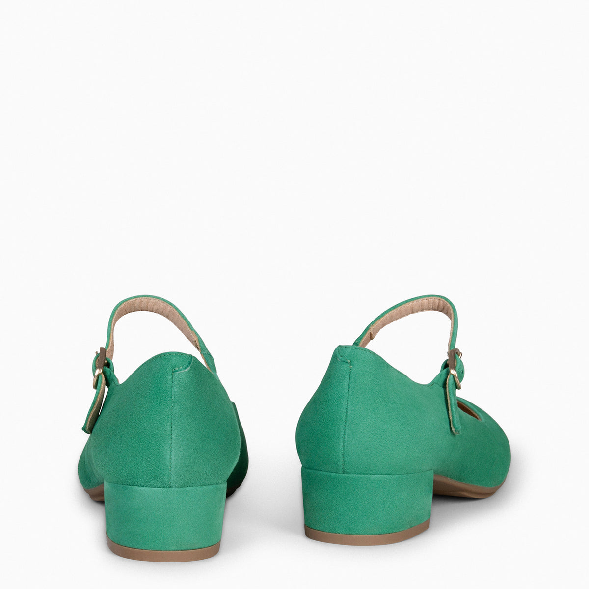 NORA – GREEN Mary-Janes with low heel