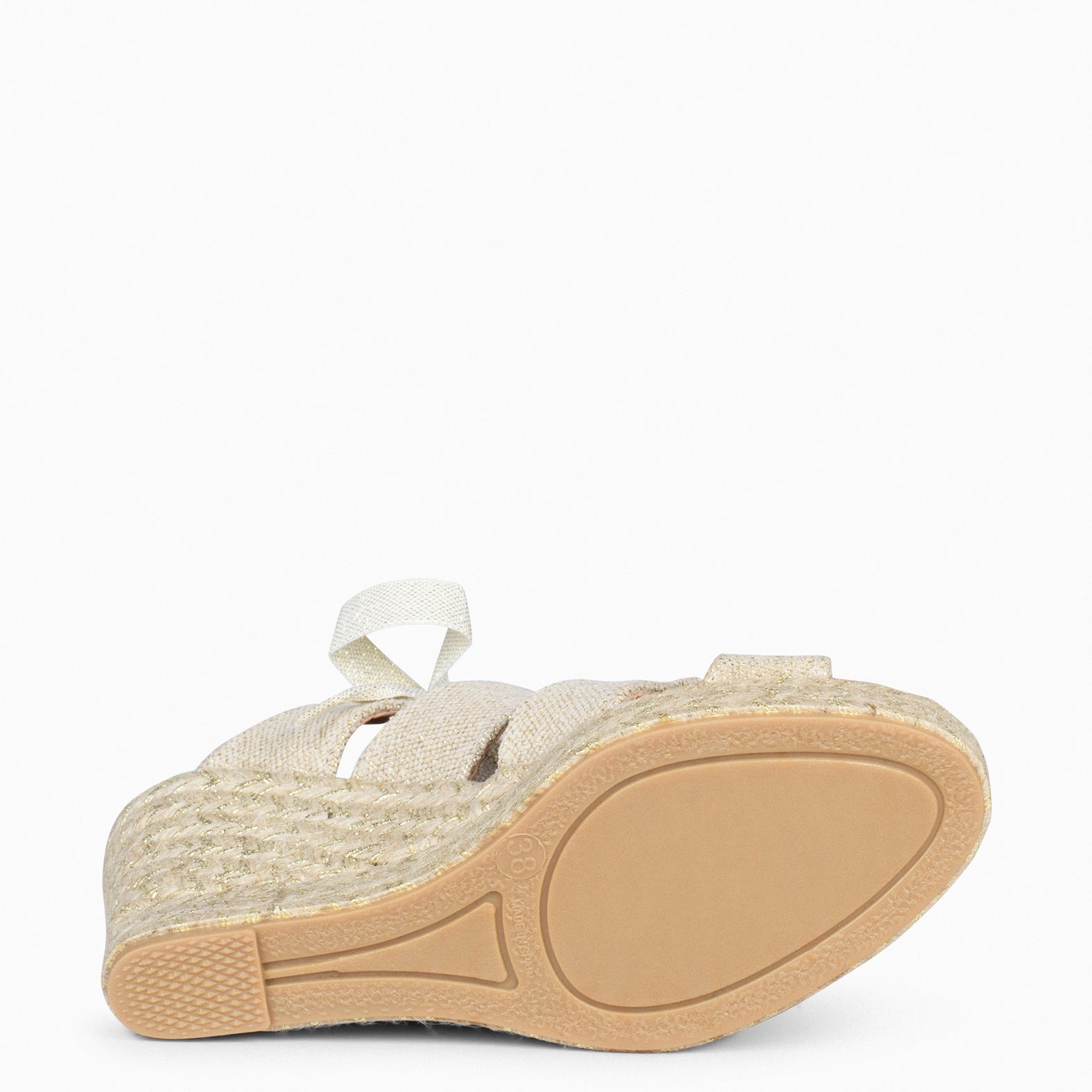 ROMANA – Cuñas altas de hilo de lurex ORO - miMaO ®