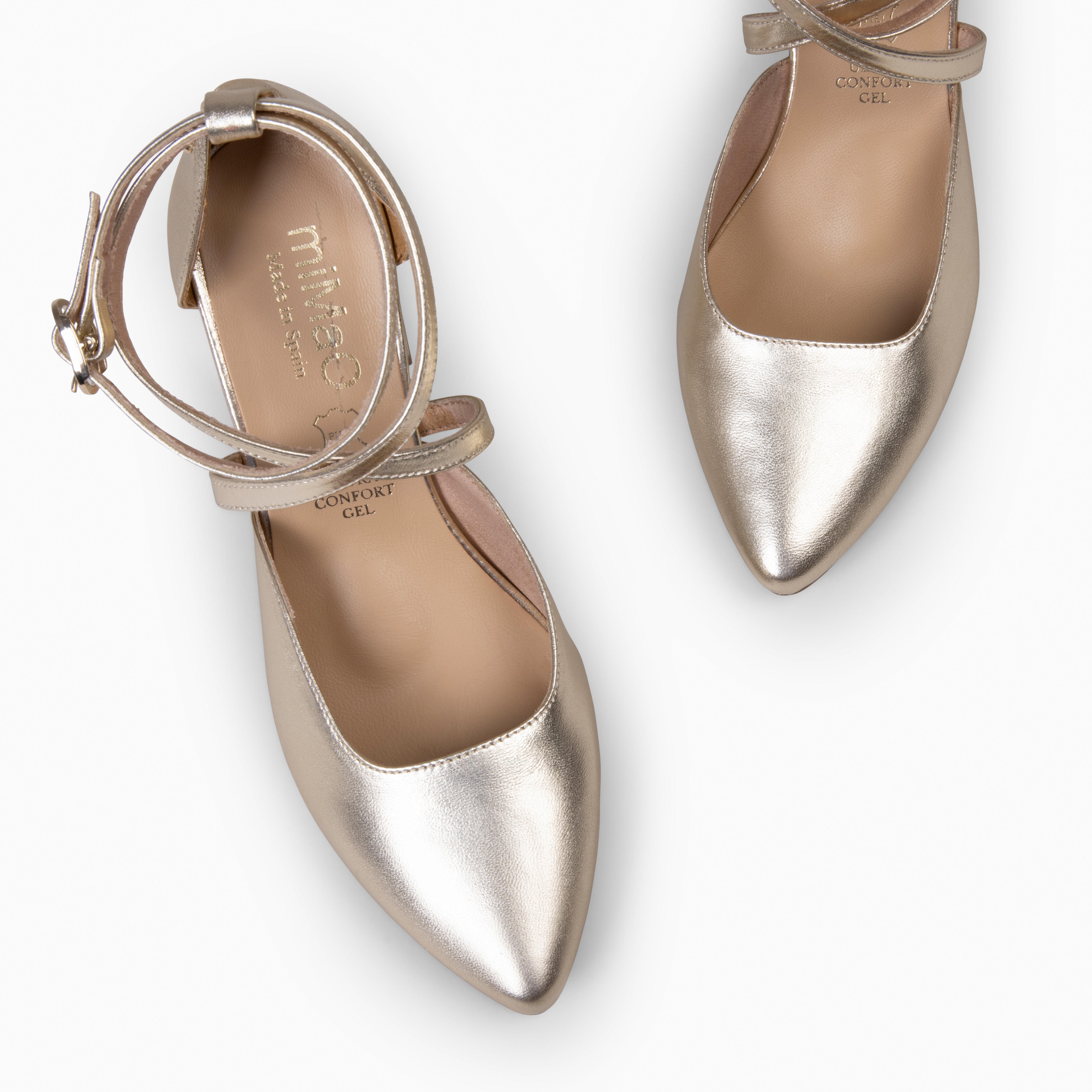 ARIEL - Zapato de tacón ancho PLATINO - miMaO ®