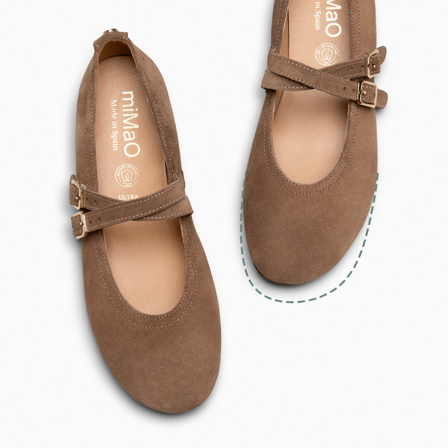 AMAPOLA - BAILARINA PLANA BARESOFT TAUPE - miMaO ®