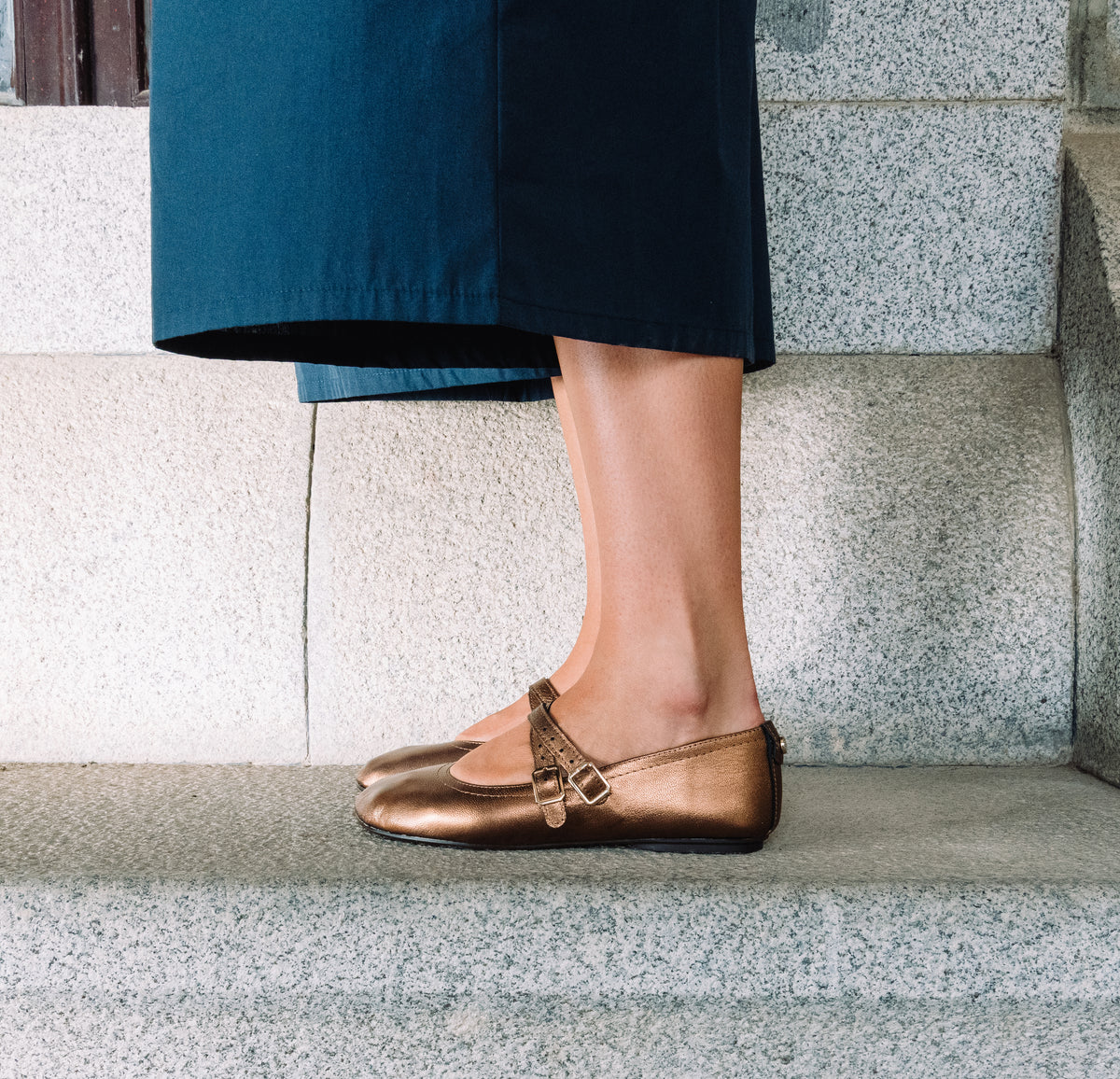 AMAPOLA - BRONZE LEATHER BARESOFT BALLERINA