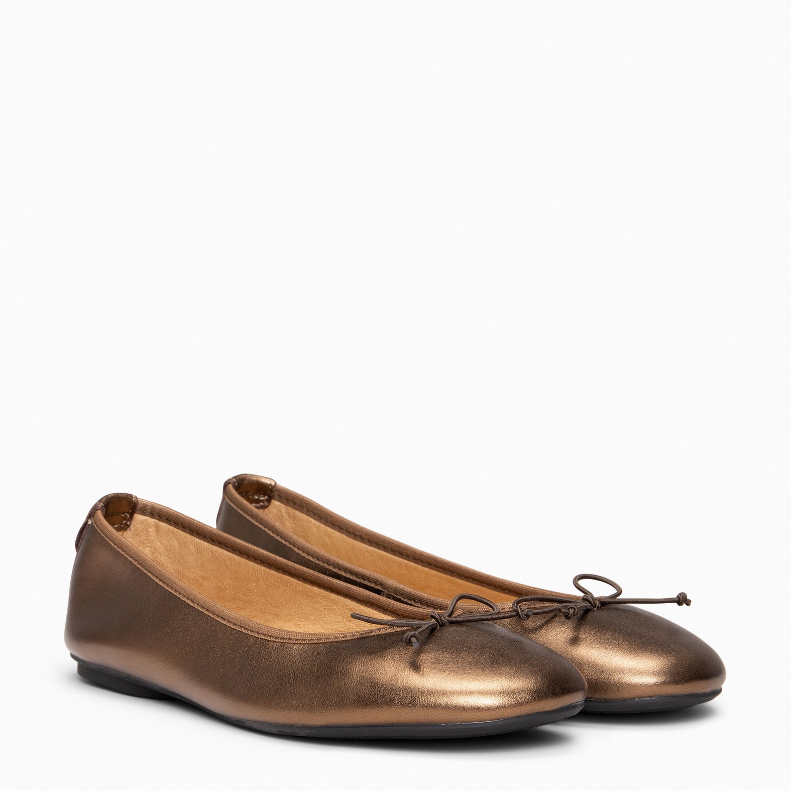 CAMPANILLA - Bailarinas baresoft con lazo COBRE