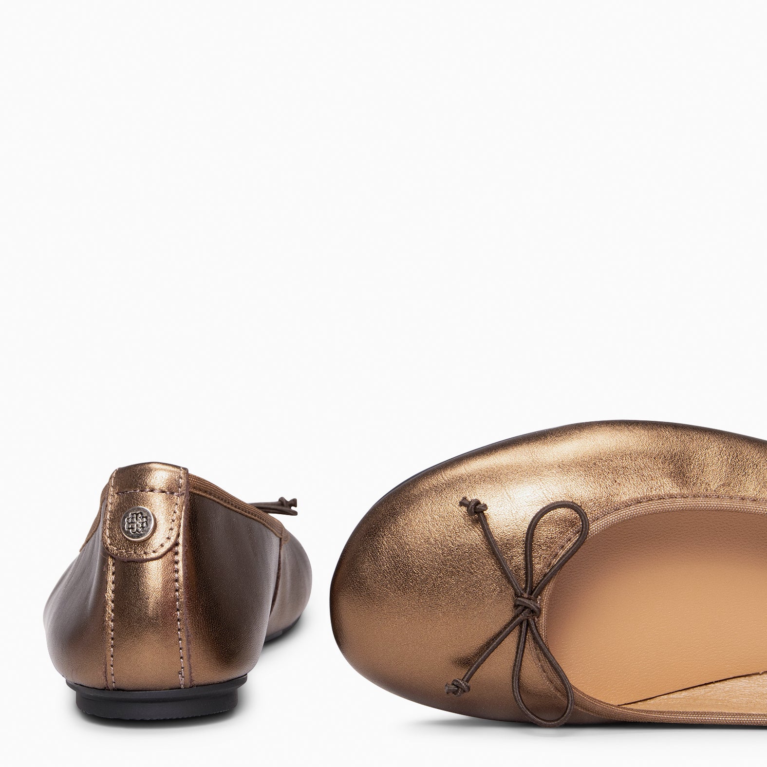 CAMPANILLA - Bailarinas baresoft con lazo COBRE