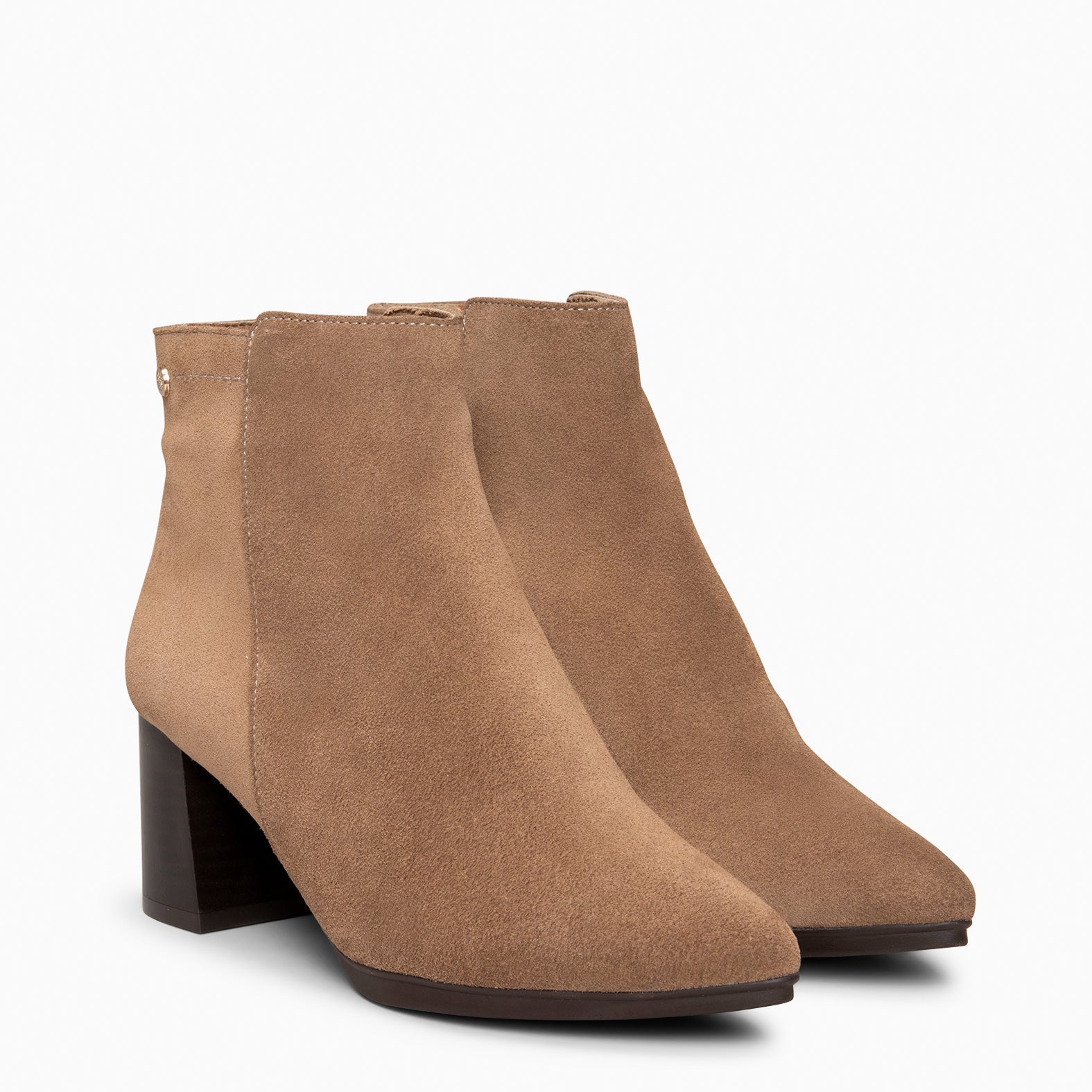 CITY - Botines de tacón ancho y punta fina TAUPE - miMaO ®