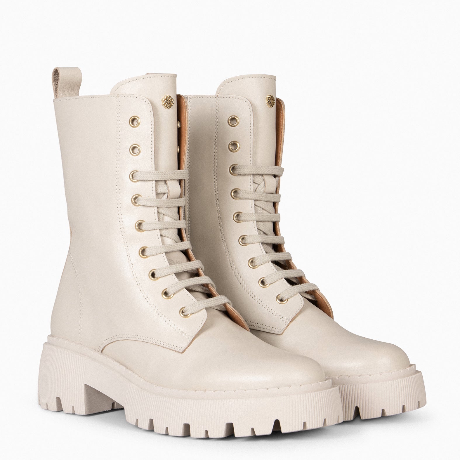 HALEN - Botas militares plataforma track BEIGE - miMaO ®