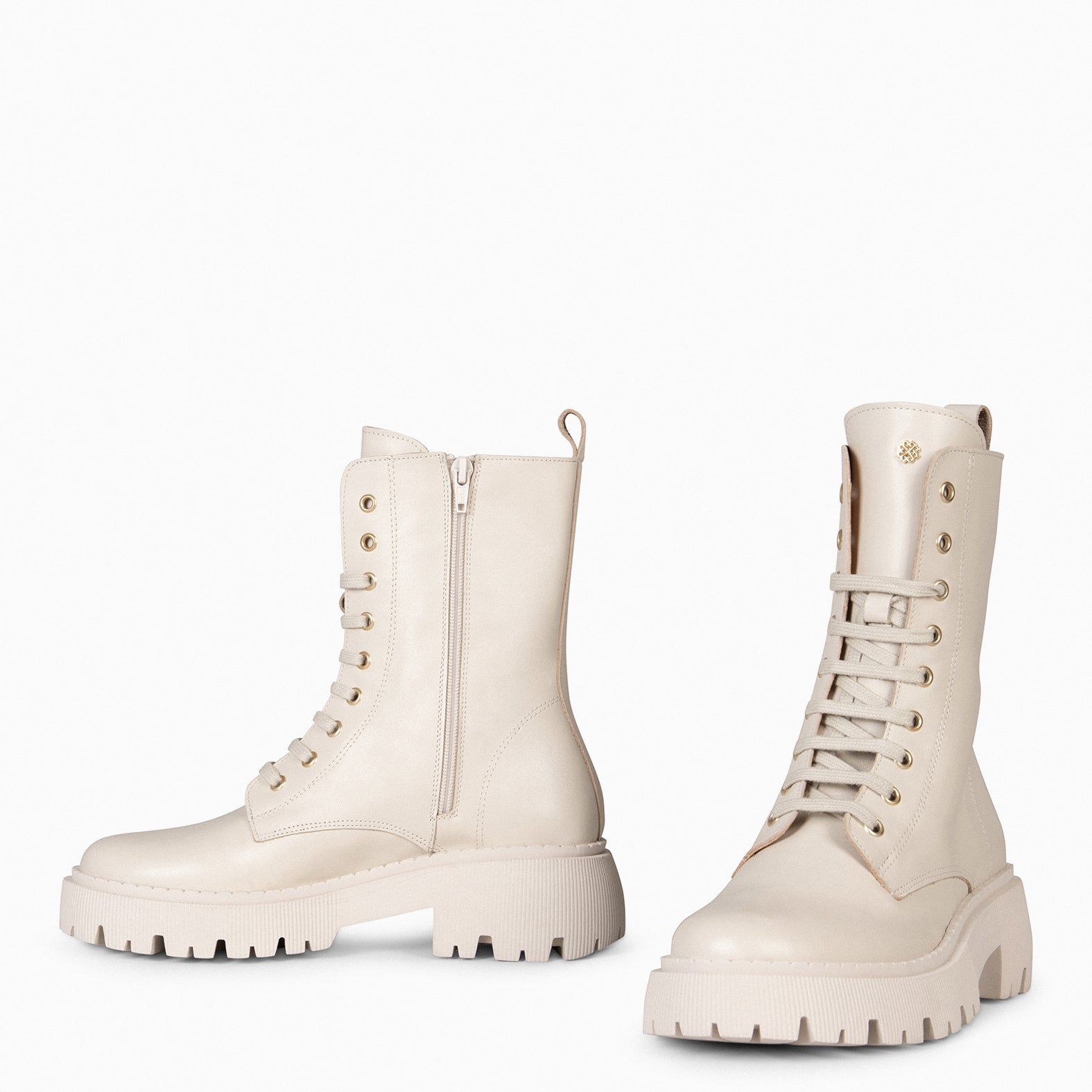 HALEN - Botas militares plataforma track BEIGE - miMaO ®