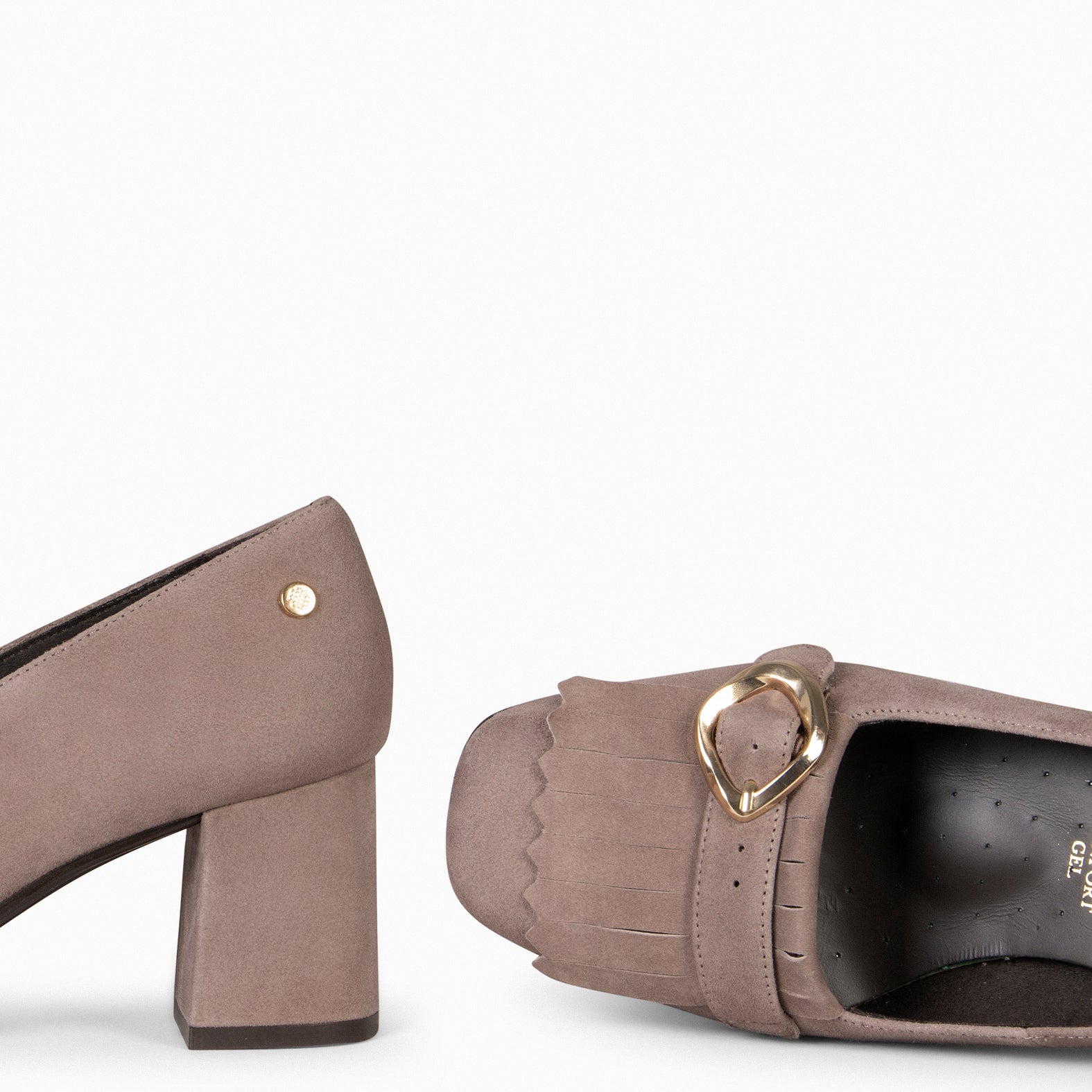 SISSI – Mocasines de tacón ancho TAUPE - miMaO ®