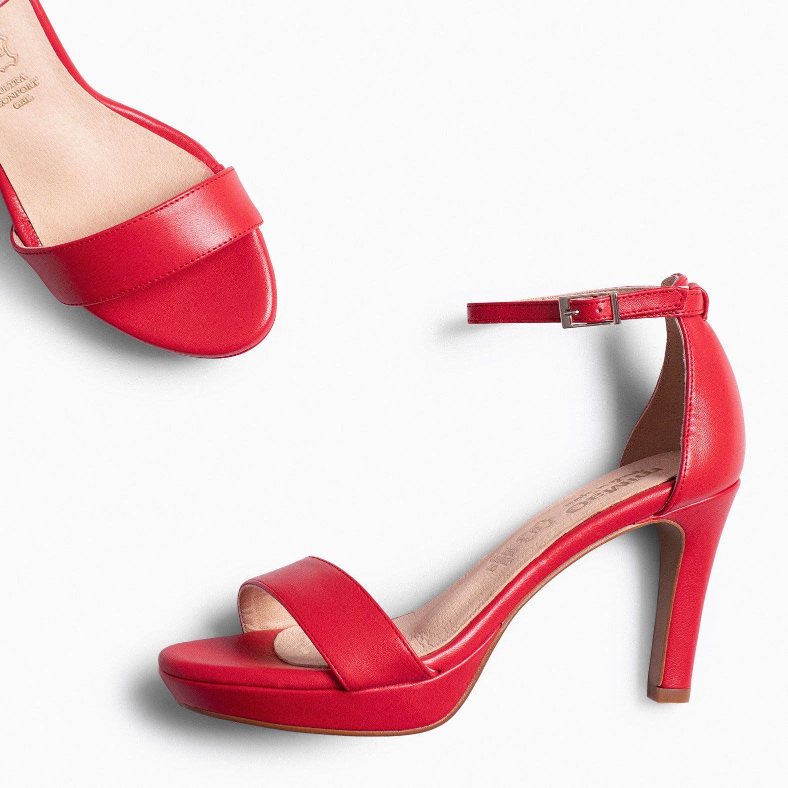 FIESTA - Sandalias de tacón alto y plataforma ROJO