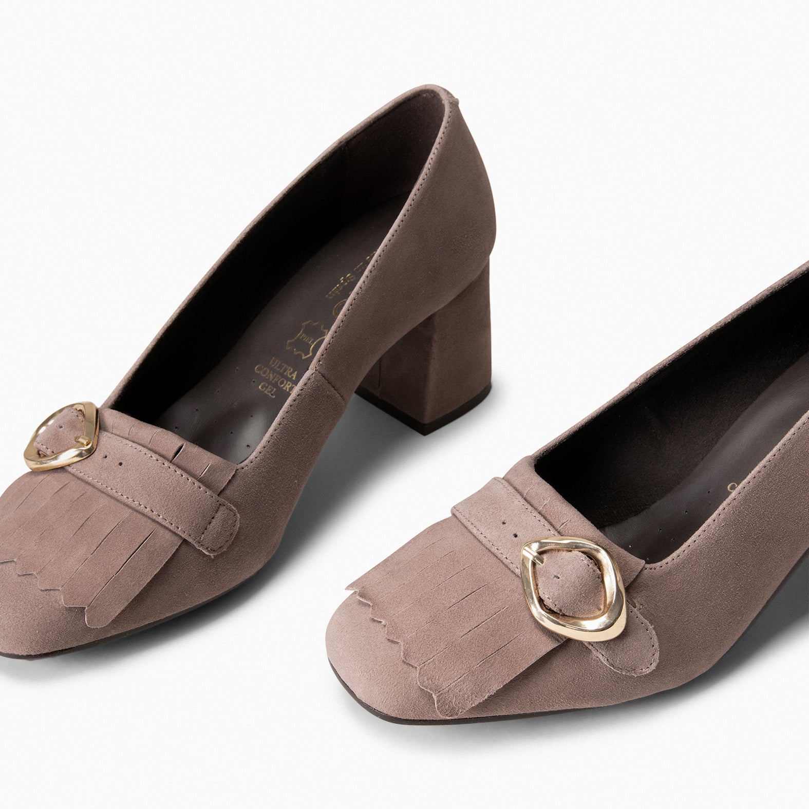 SISSI – Mocasines de tacón ancho TAUPE - miMaO ®
