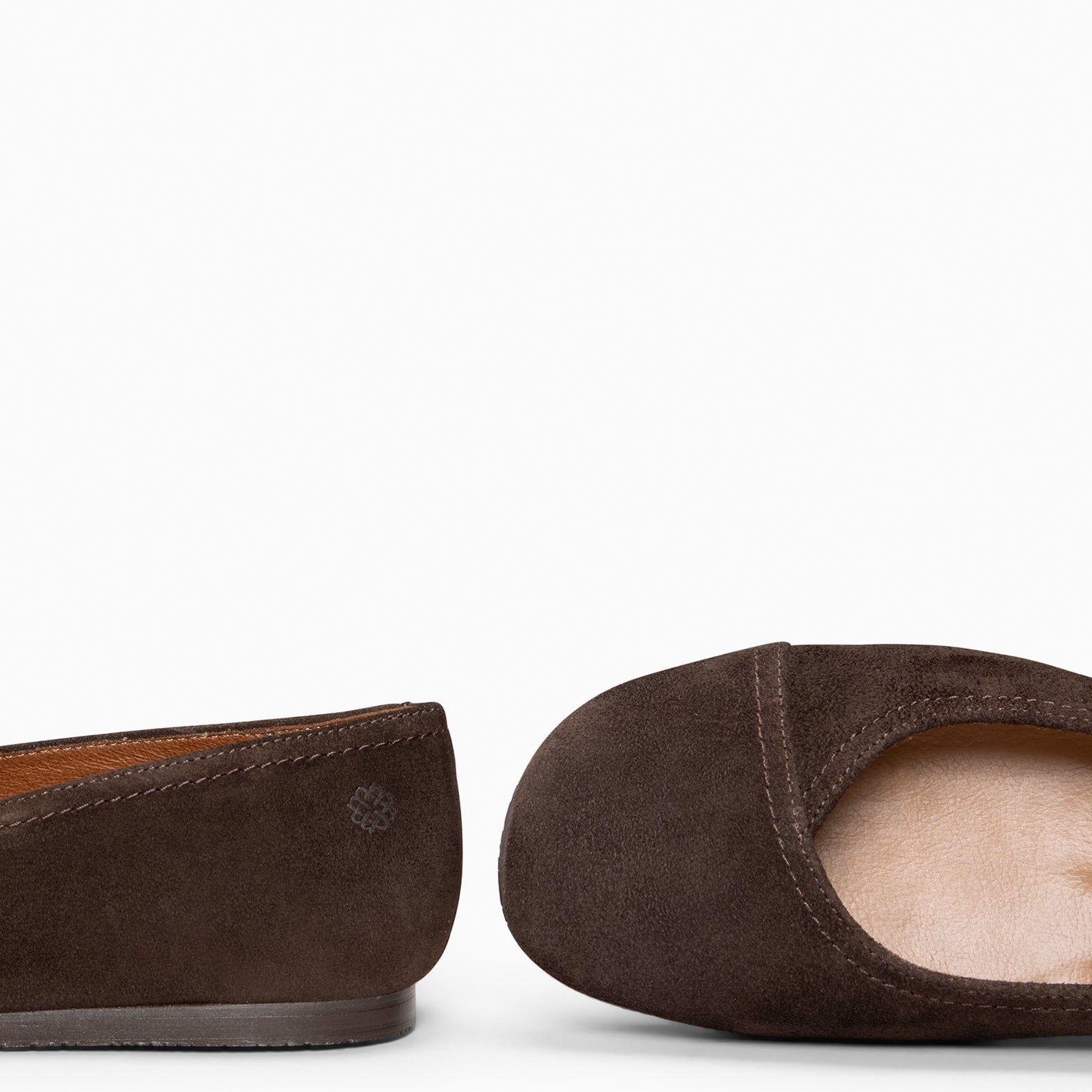 PLUMA - Bailarina baresoft de serraje en MARRON - miMaO ®