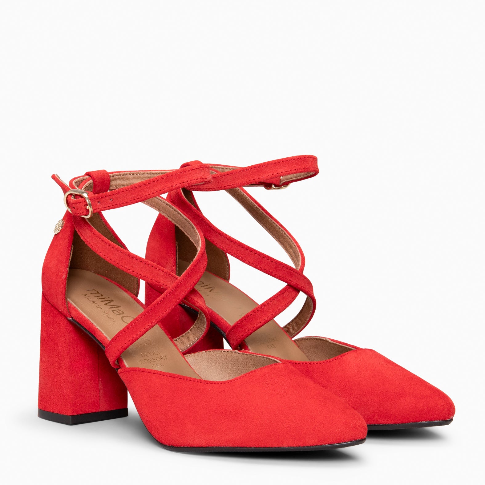 ARIEL - Zapato de tacón ancho ROJO - miMaO ®