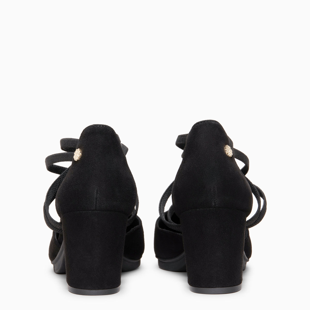 CINDY - Zapatos de tacón con tiras elásticas cruzadas NEGRO