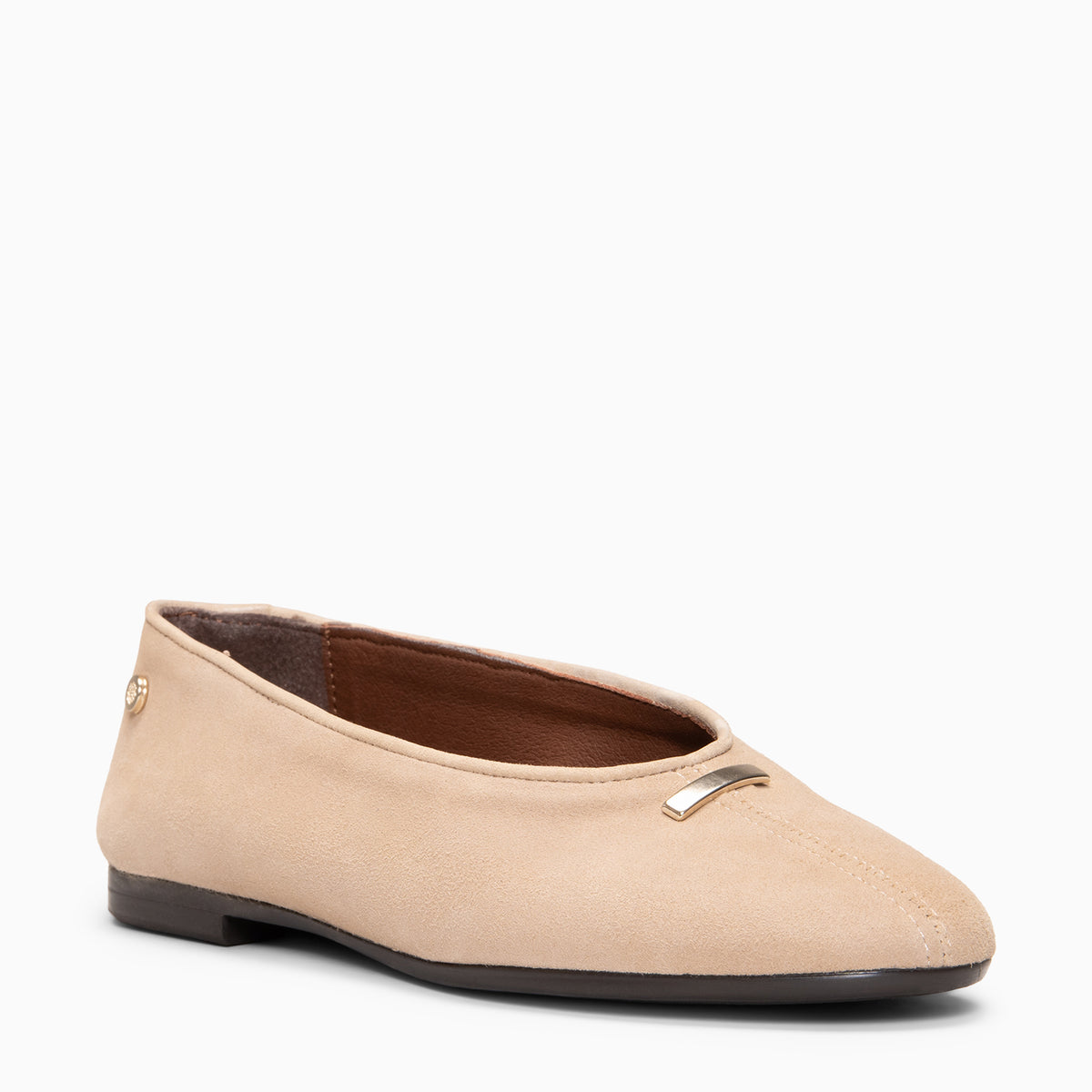 ASSIA - BEIGE Suede leather ballerina
