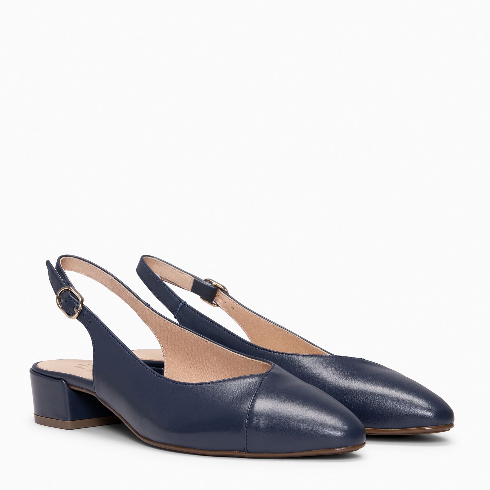 MARTINA - Slingbacks en cuir BLEU MARINE
