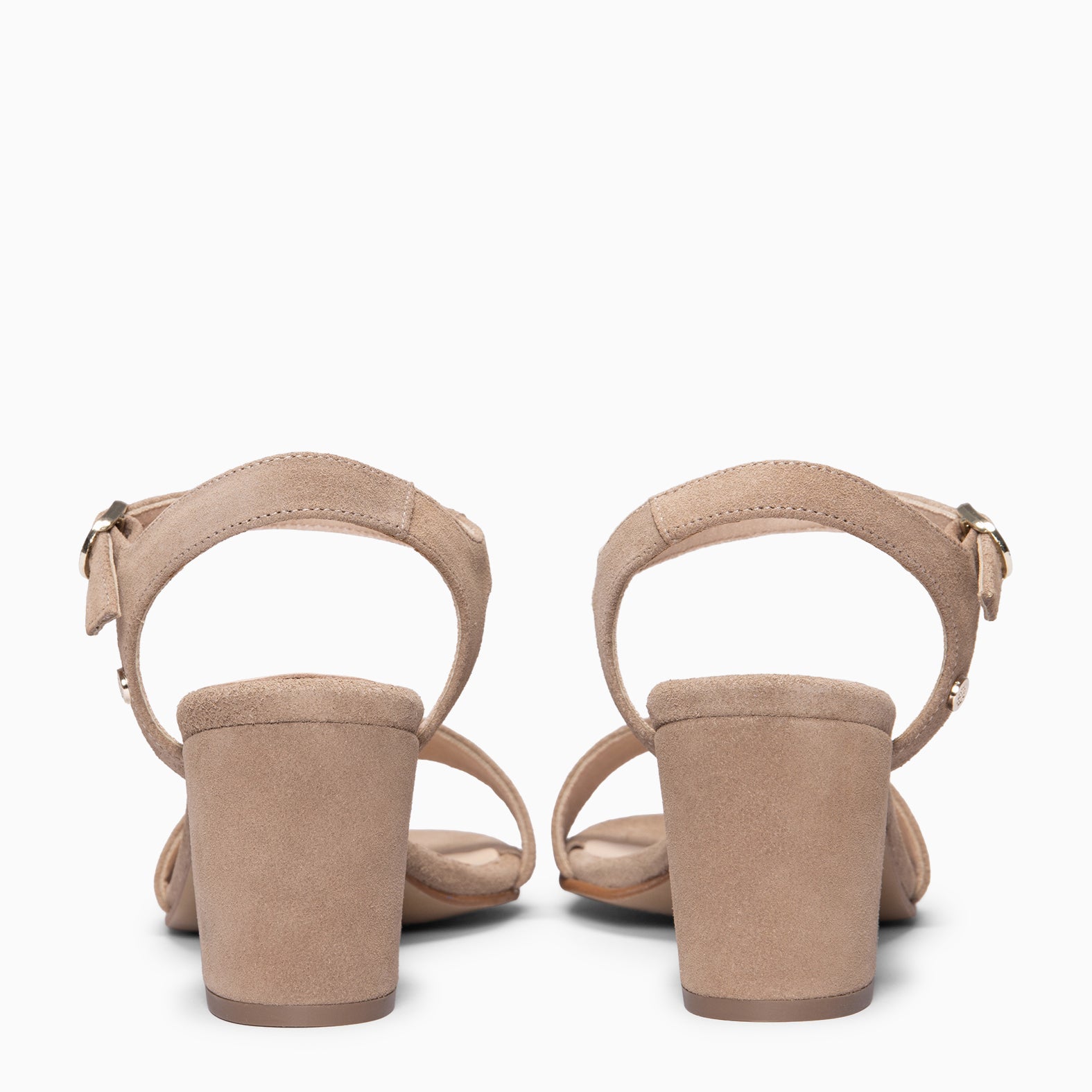 KEILA - Sandales à talon moyen en daim TAUPE