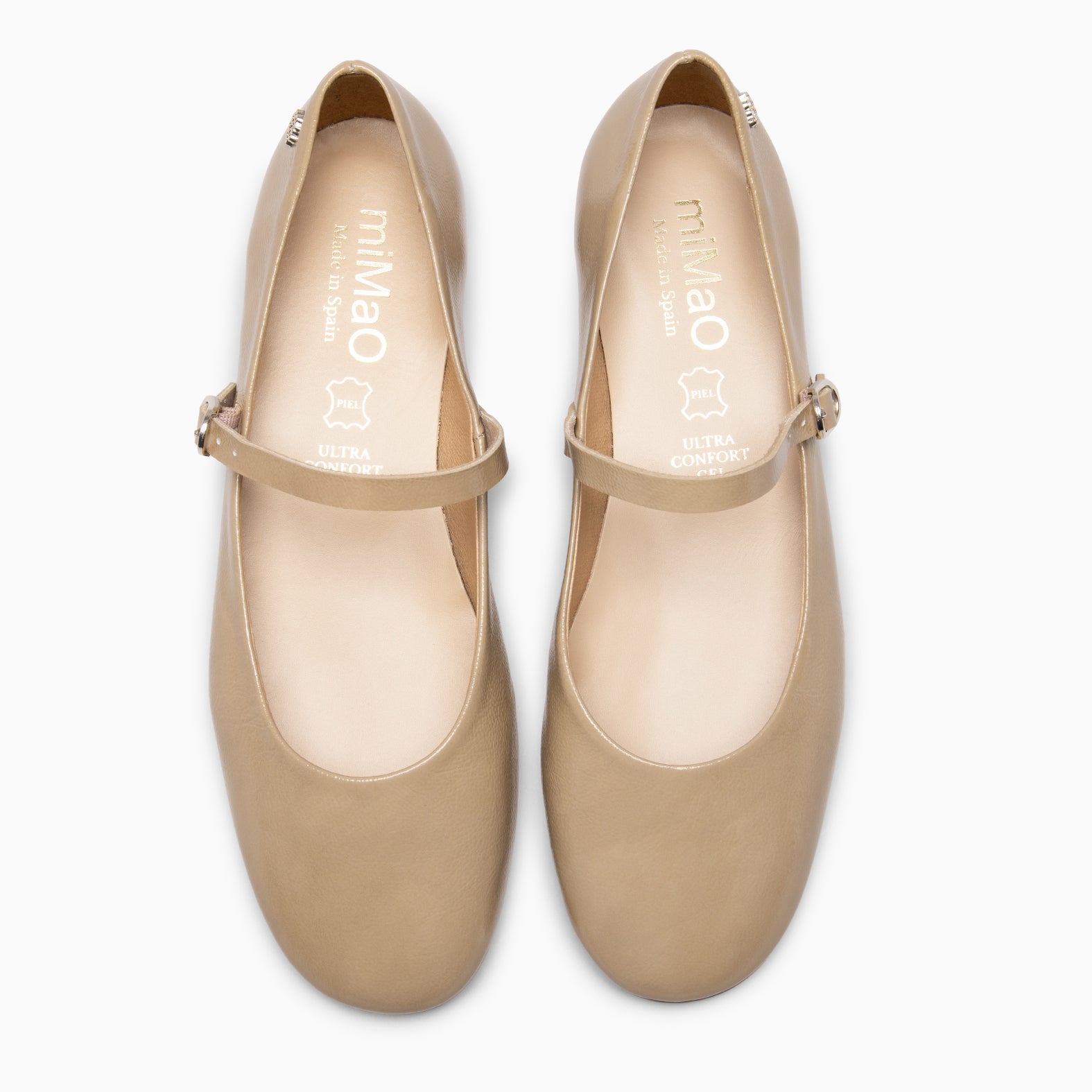 ZOE - Mary Jane à lanière en cuir vernis BEIGE
