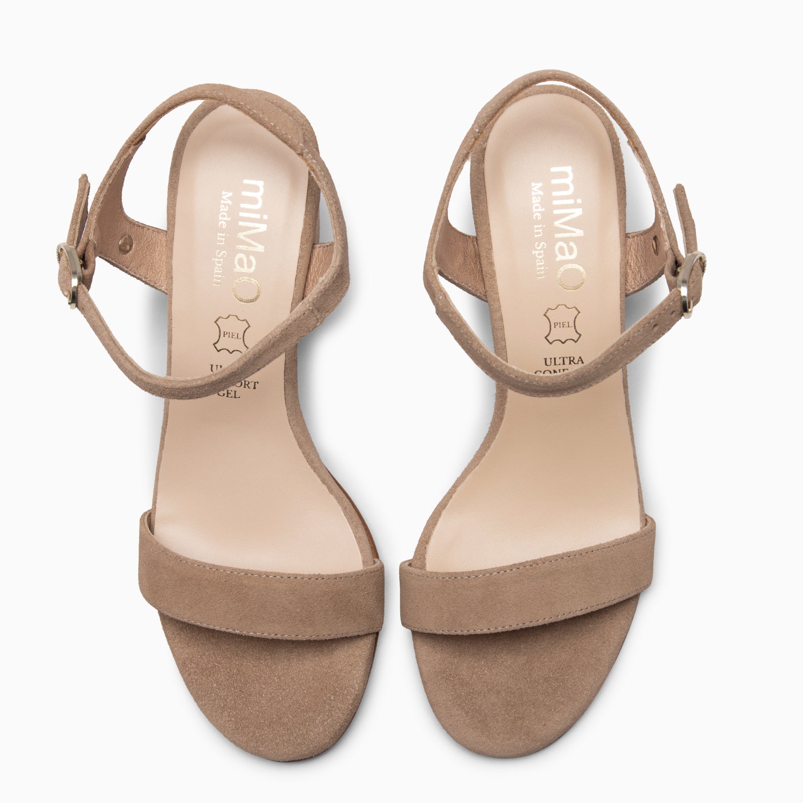 KEILA - Sandales à talon moyen en daim TAUPE