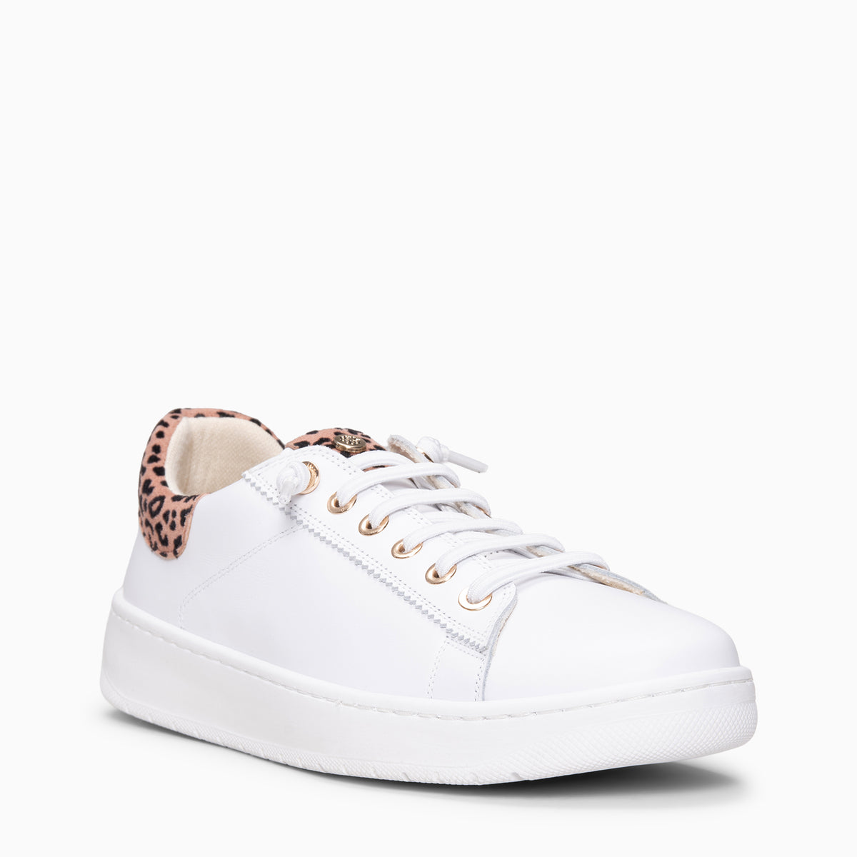NANTES - Zapatillas de piel ROSA BLANCO
