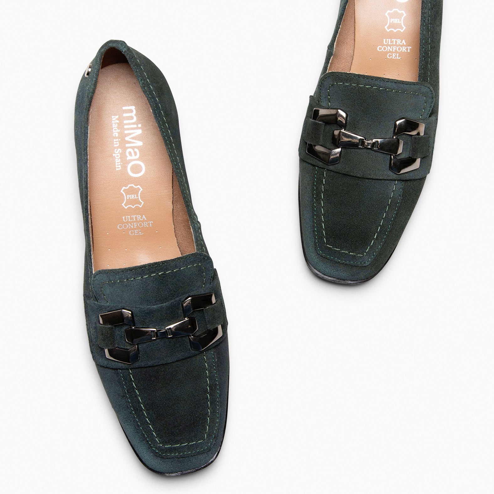 CAMILA – Mocasines de tacón ancho VERDEBOSQUE - miMaO ®