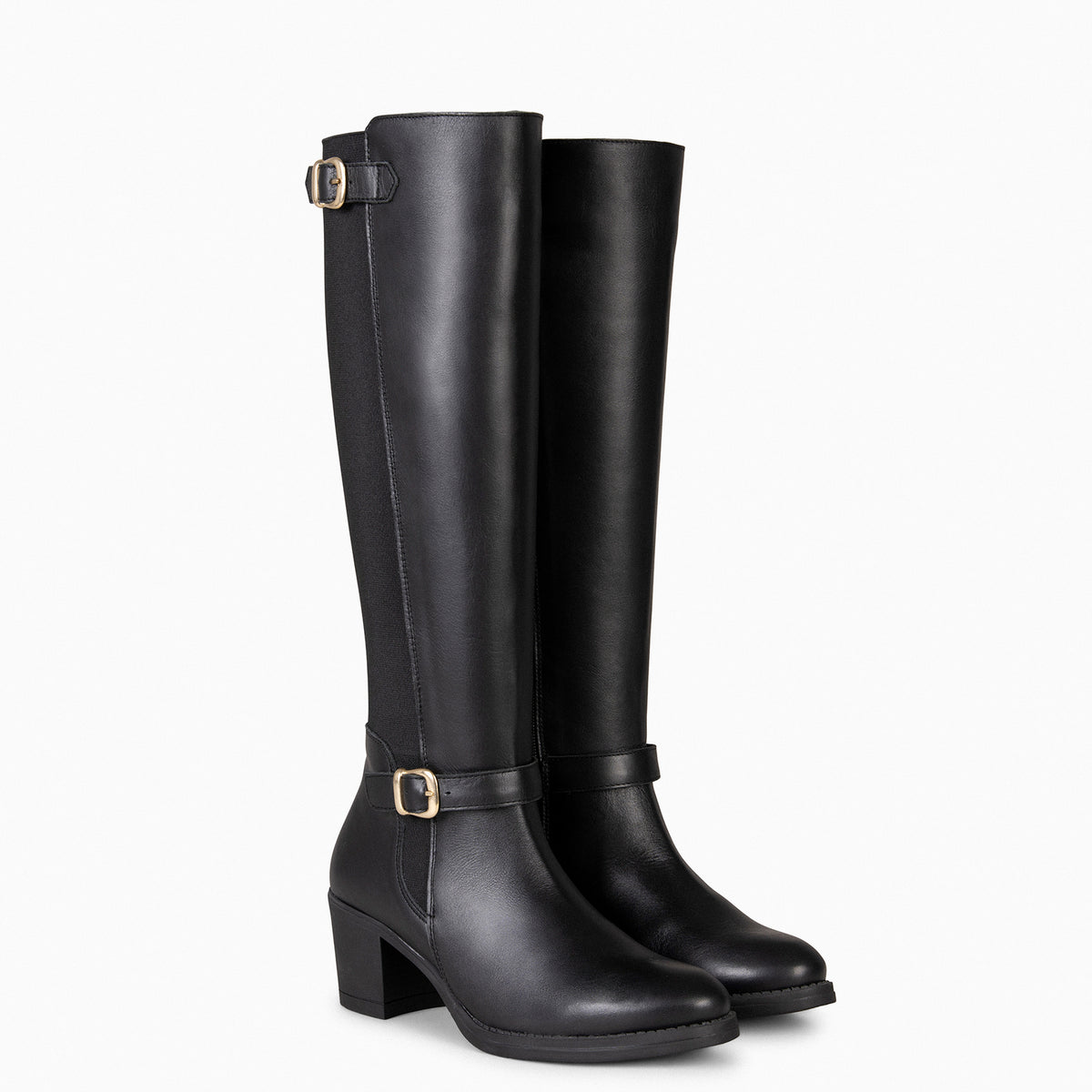 SENA - BLACK Boots with elastic shaft
