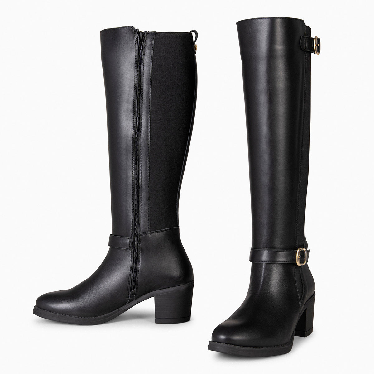 SENA - BLACK Boots with elastic shaft