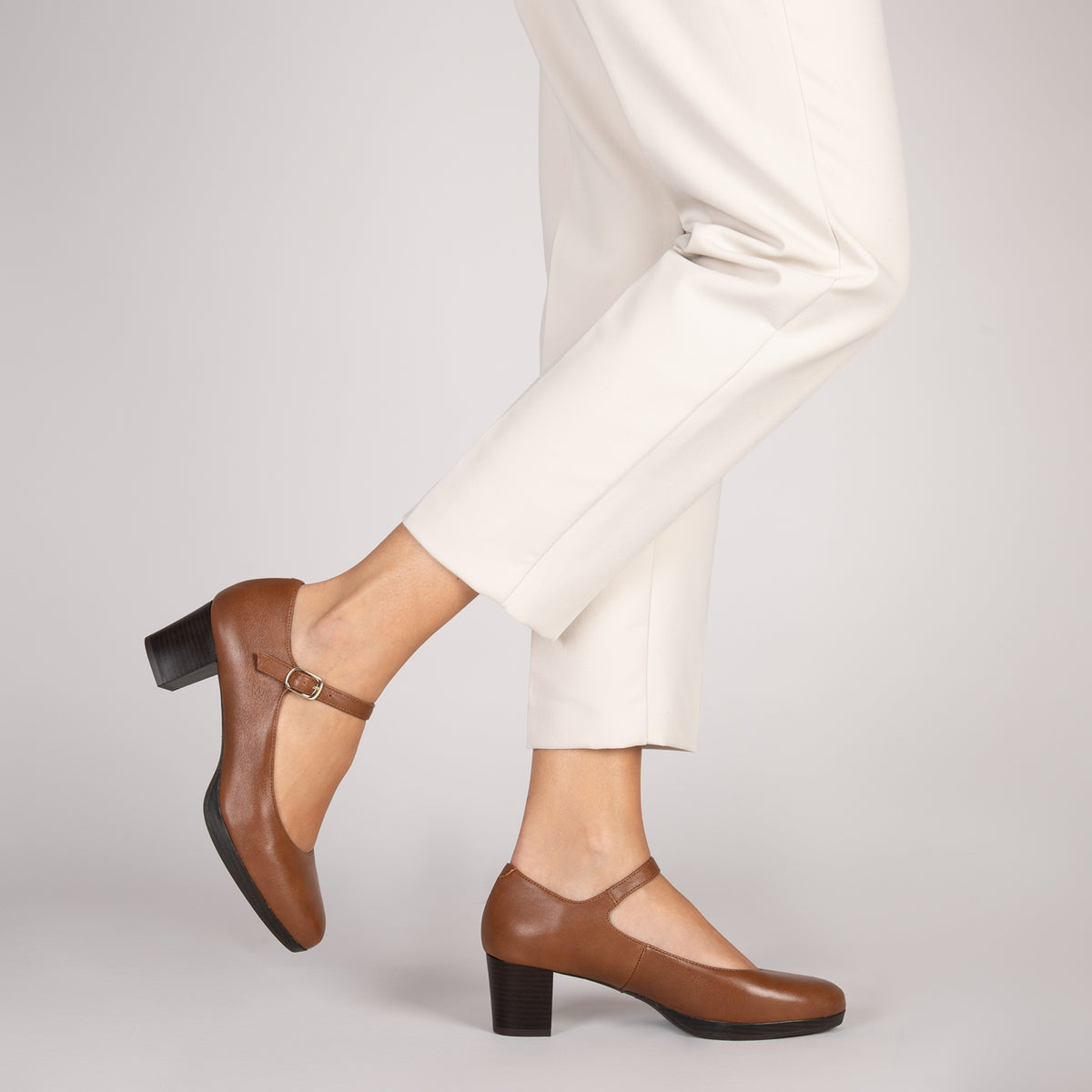 AZAFATA PULSERA – Zapatos de mujer con plataforma y tacón bajo CAMEL